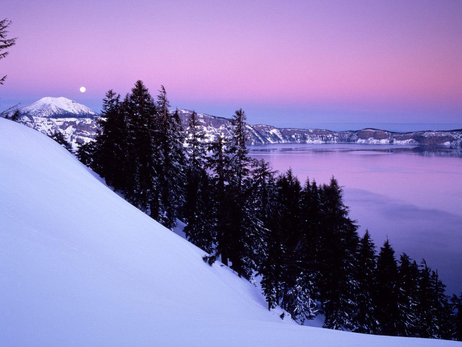 1600x1200 Crater Lake National Park Wallpaper Winter Nature Wallpaper, Desktop