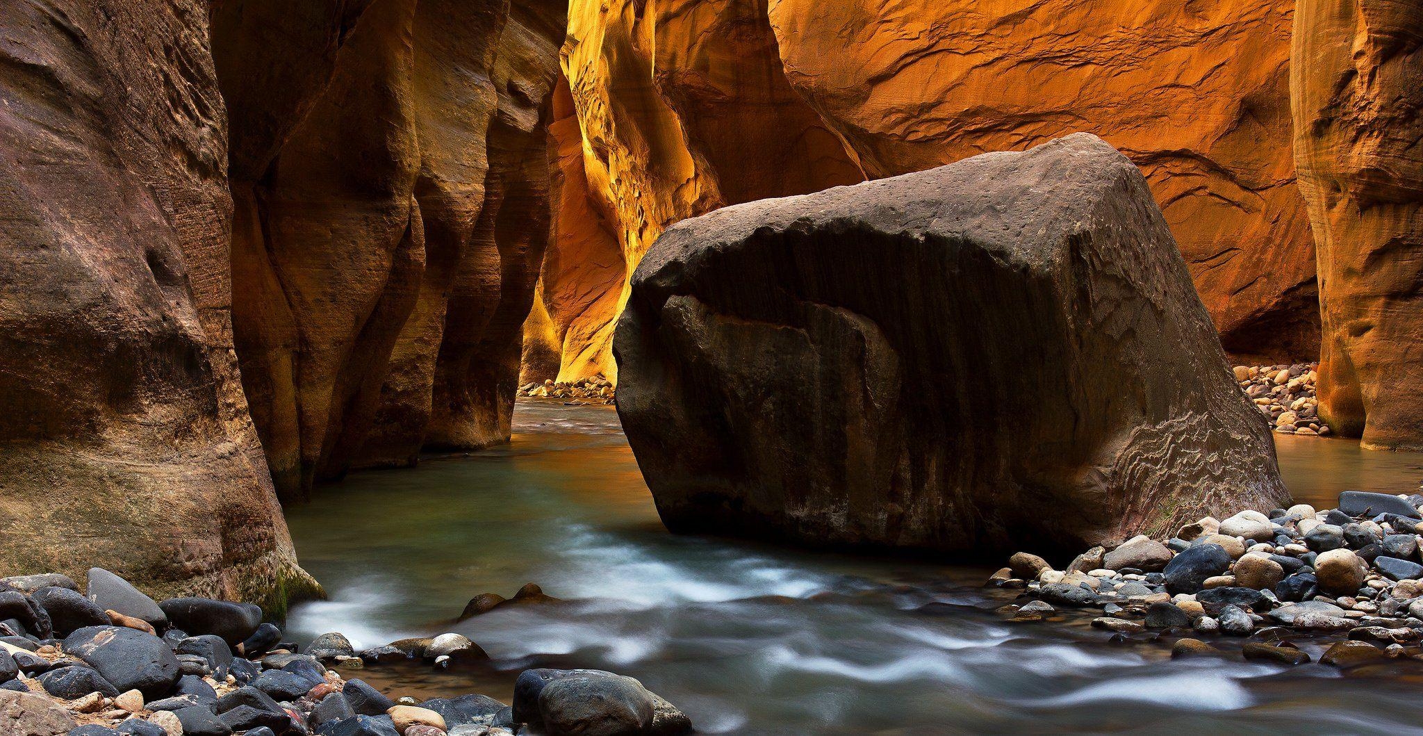 2050x1060 Zion National Park river stream rocks wallpaperx1059, Desktop