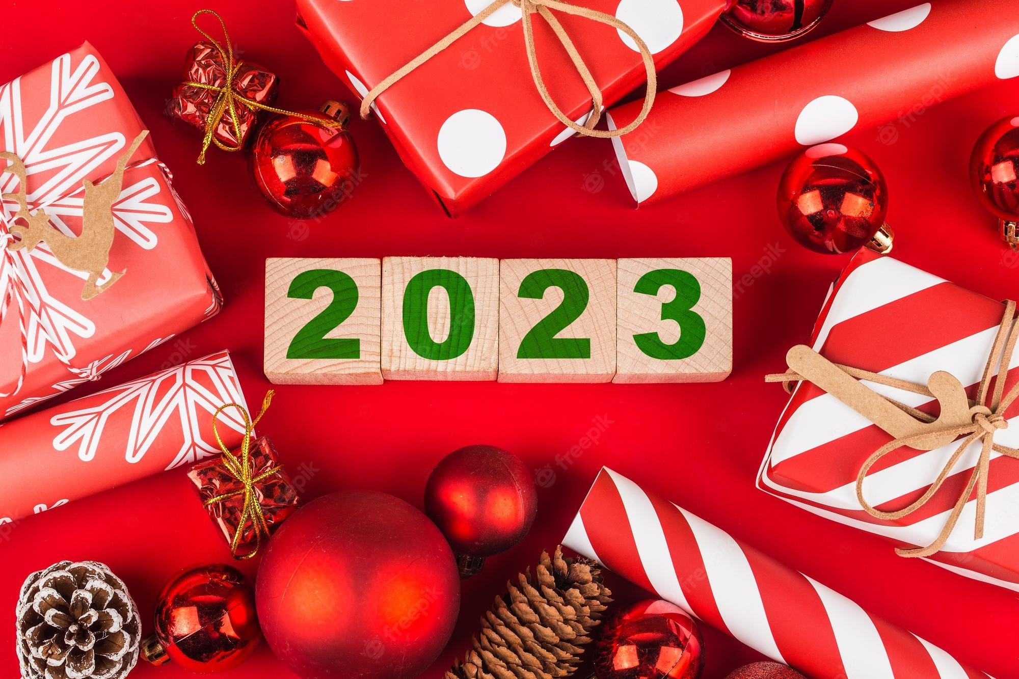 2000x1340 Premium Photo. Happy new year christmas christmas gifts placed in a festive atmosphere, Desktop