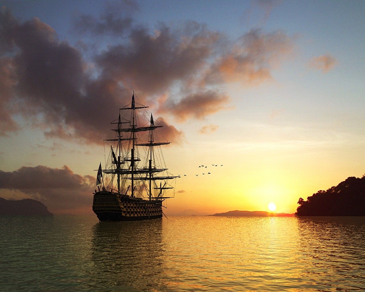 1280x1030 HD Sailing Ship Wallpaper, Background, Image. Design, Desktop