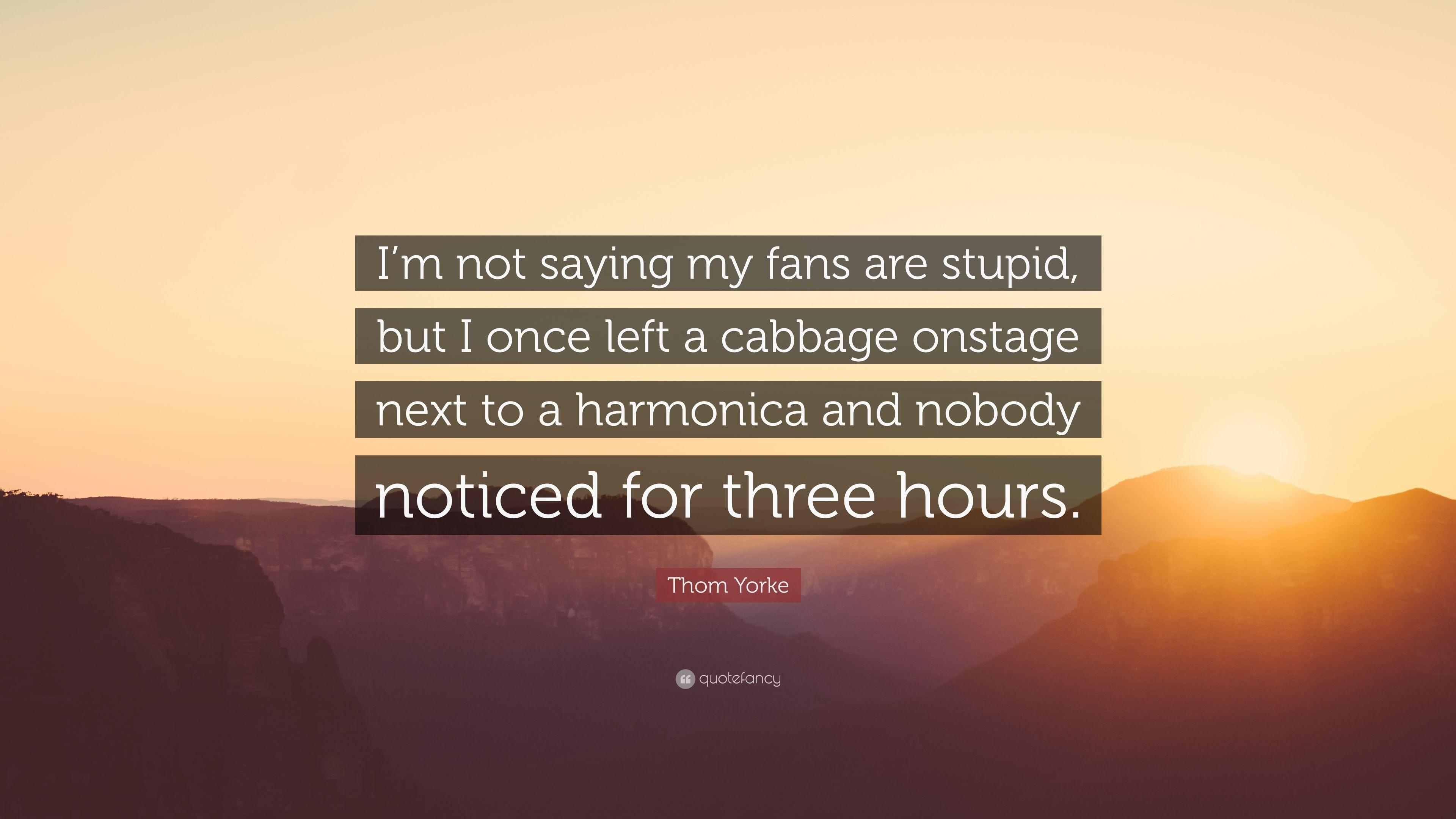 3840x2160 Thom Yorke Quote: “I'm not saying my fans are stupid, but I once, Desktop