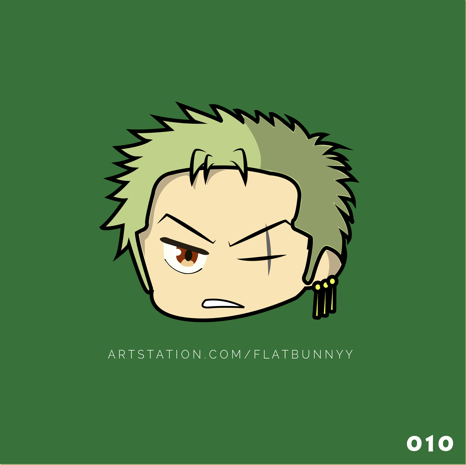 1600x1600 Zoro chibi, Flat bunnyy, Desktop