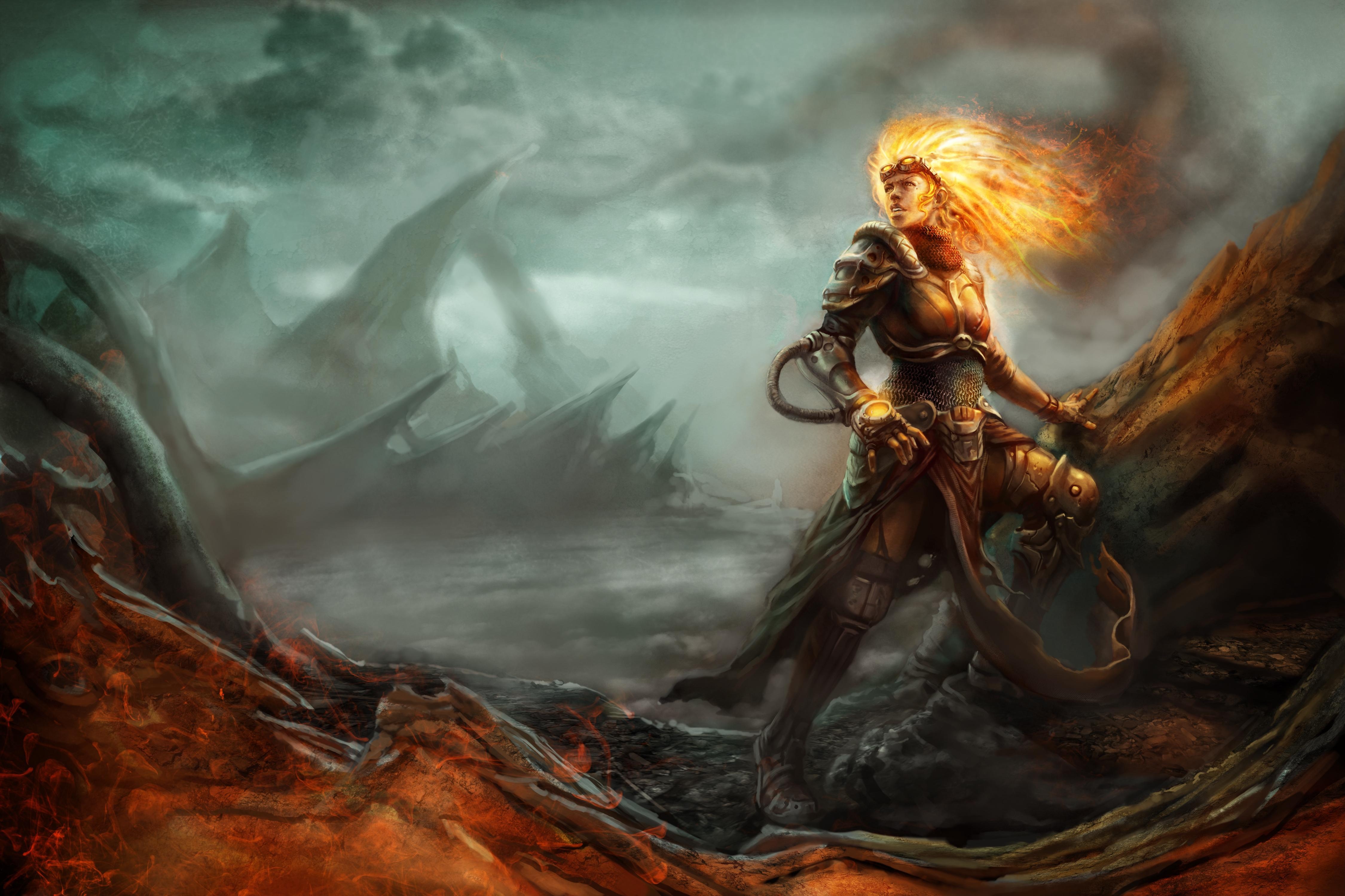 4500x3000 Download wallpaper  magic, the gathering, chandra, art HD, Desktop