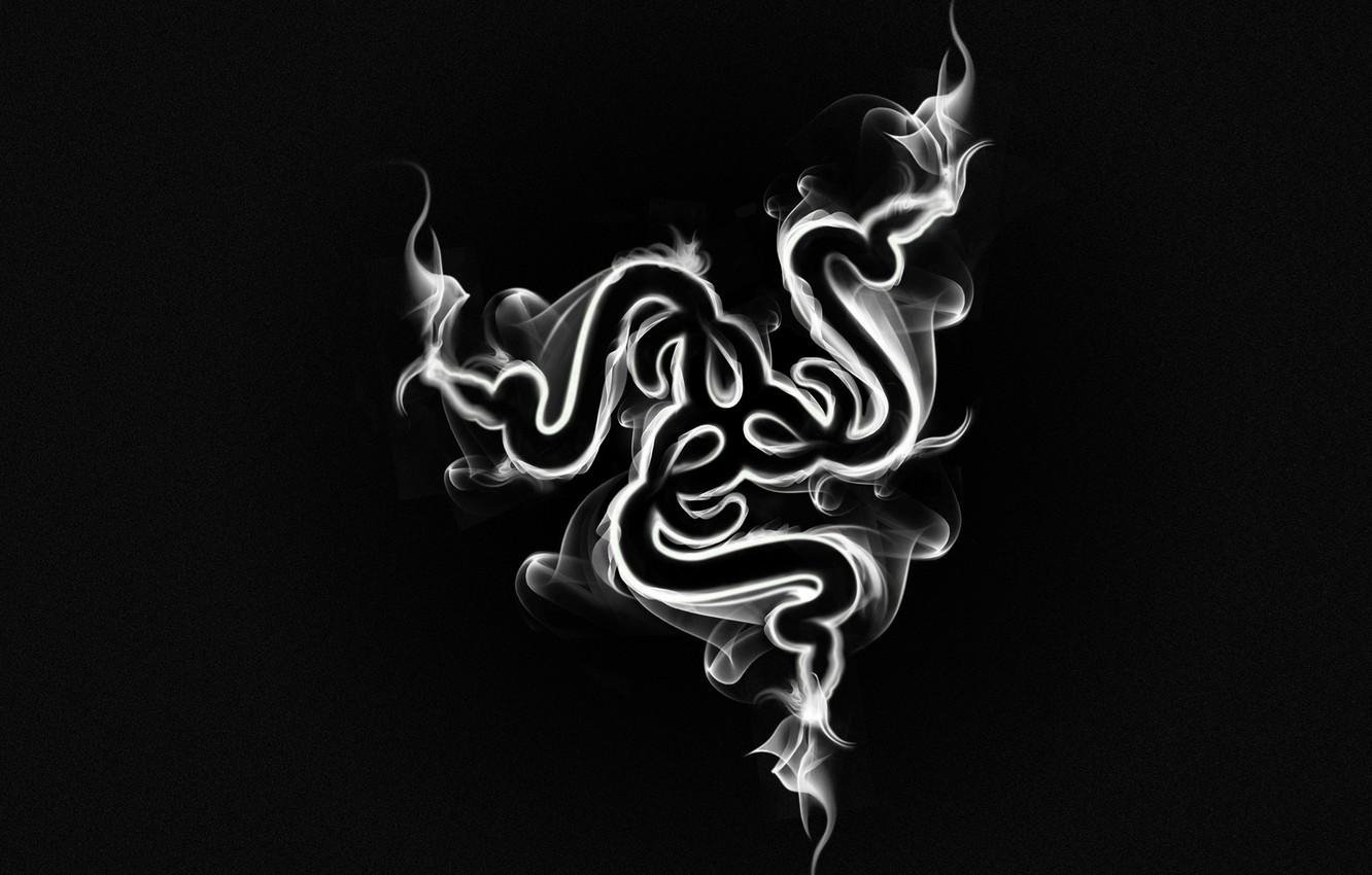 1340x850 Wallpaper Minimalism, Smoke, Logo, Black, Razer, Smoke, Hi, Desktop