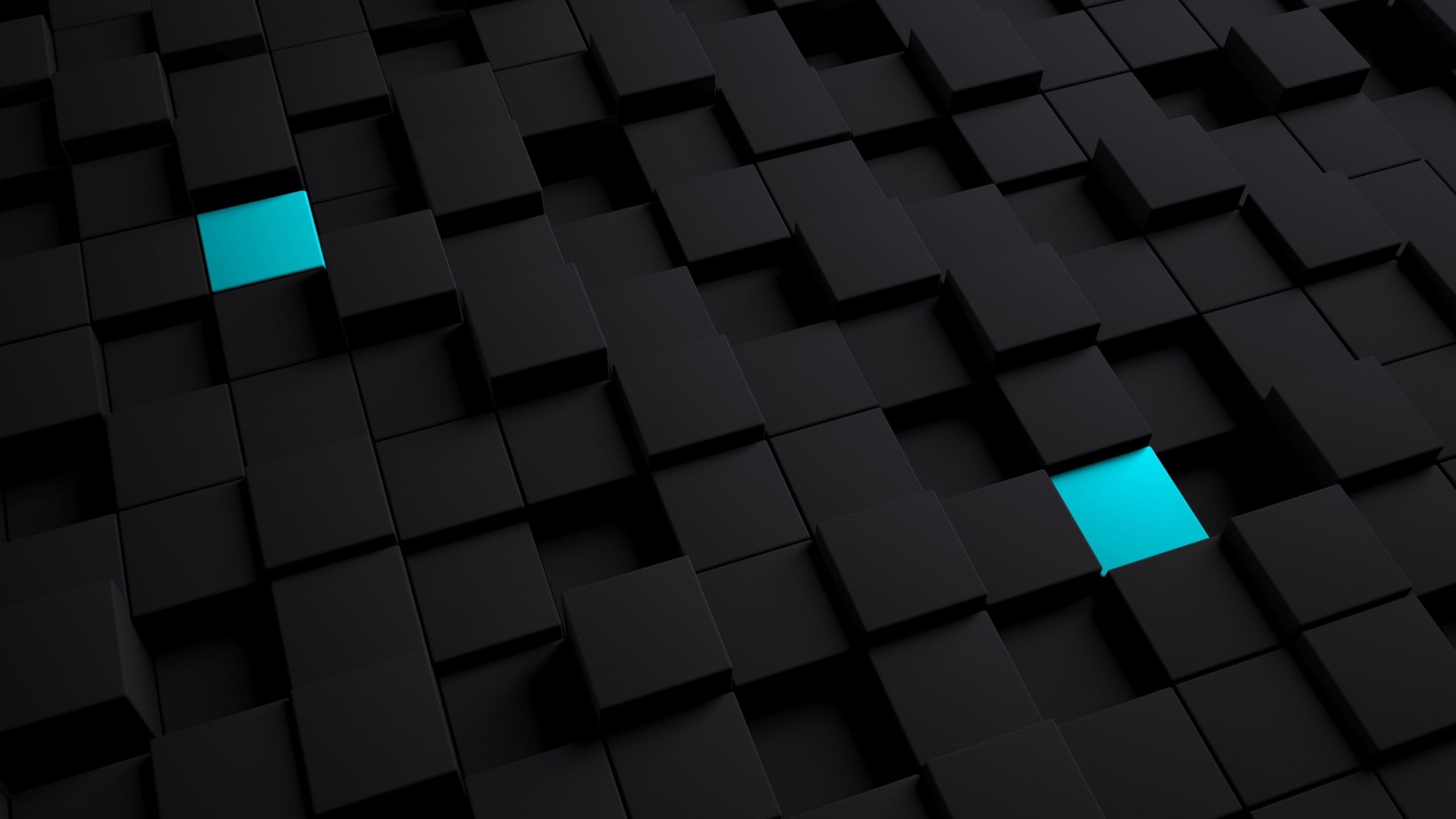 2560x1440 cubes, structure, black, blue desktop PC and Mac wallpaper, Desktop