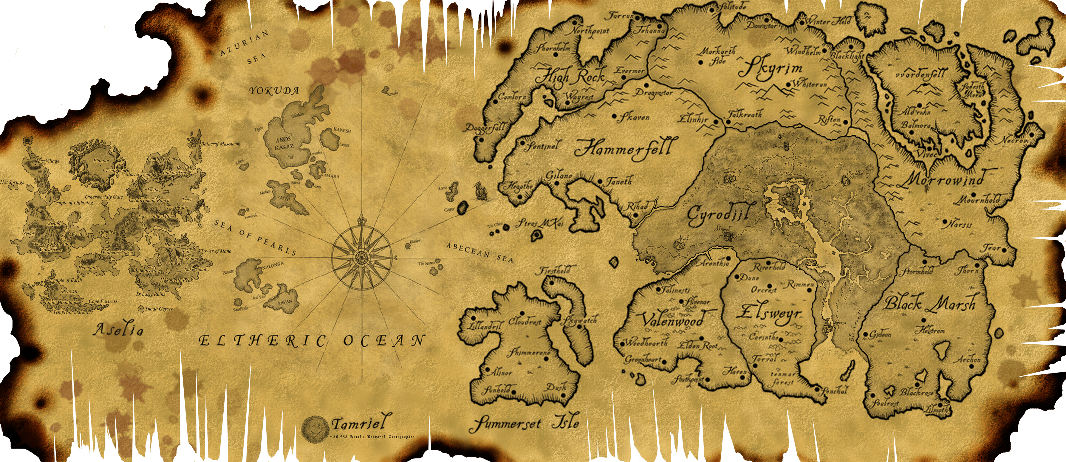 3580x1550 Download Tamriel Map Wallpaper Gallery, Dual Screen