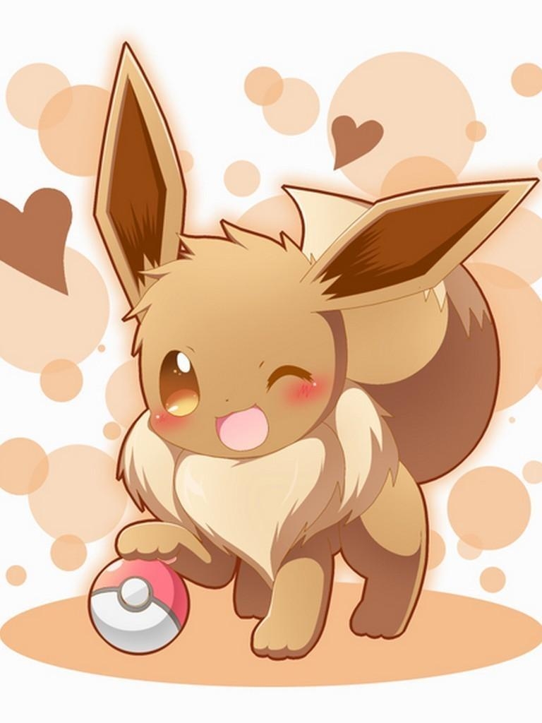 770x1030 Cute Eevee Wallpaper Poke Art for Android, Phone