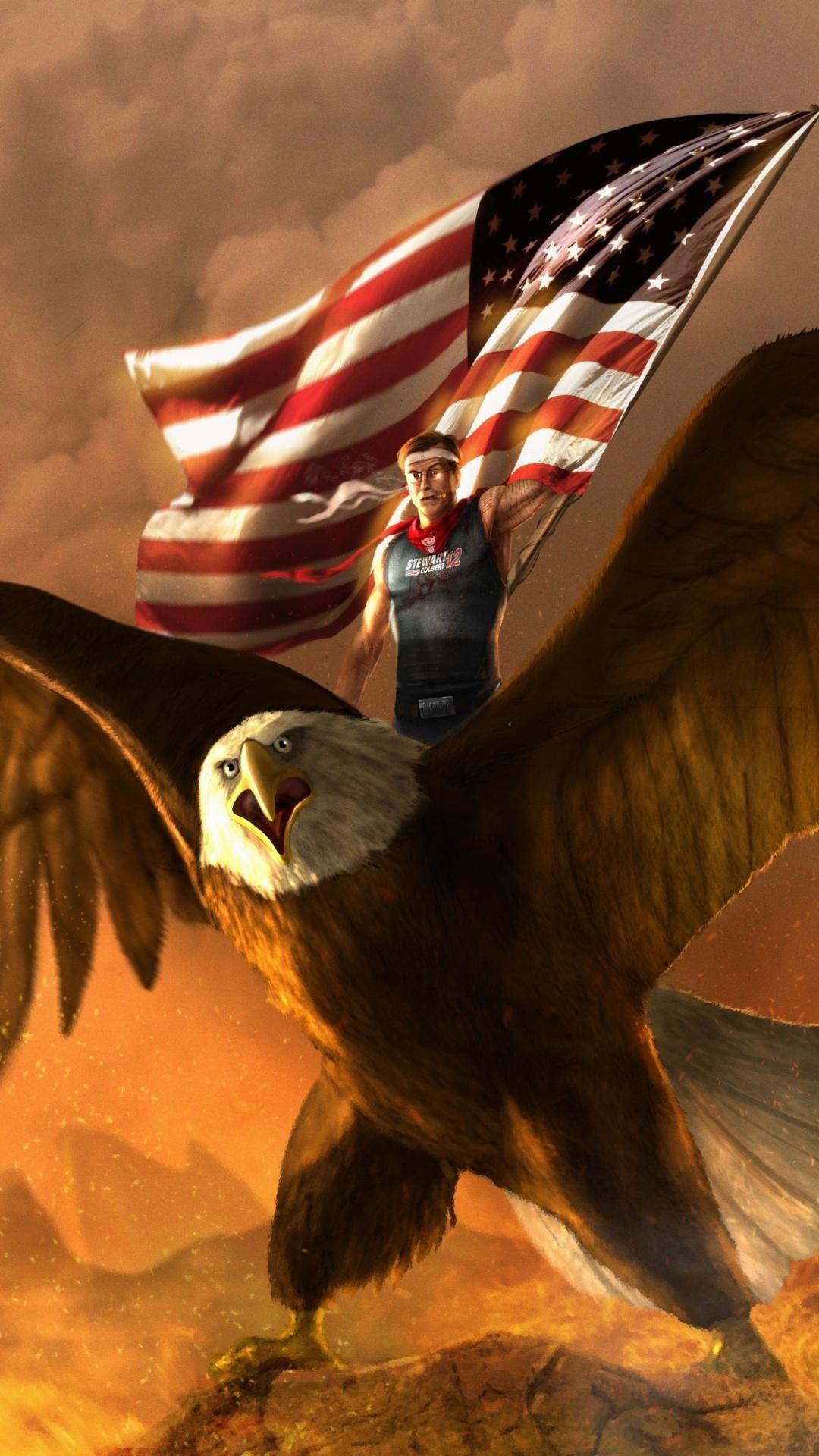 1080x1920 American Flag With Eagle, Phone