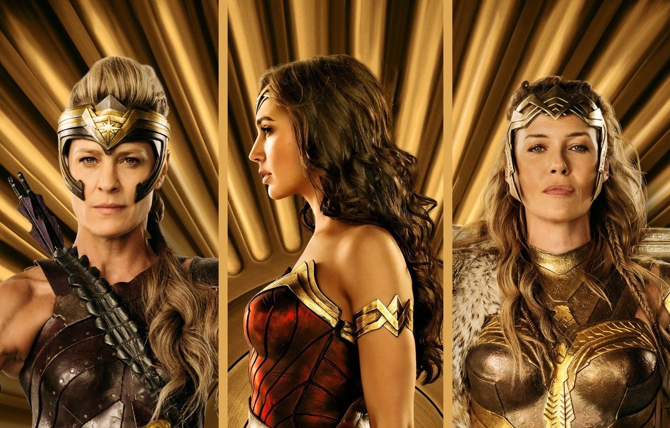 1340x850 Wallpaper cinema, Wonder Woman, armor, movie, brunette, blonde, queen, film, warrior, DC Comics, Diana, arrow, strong, Gal Gadot, gauntlet, Connie Nielsen image for desktop, section фильмы, Desktop