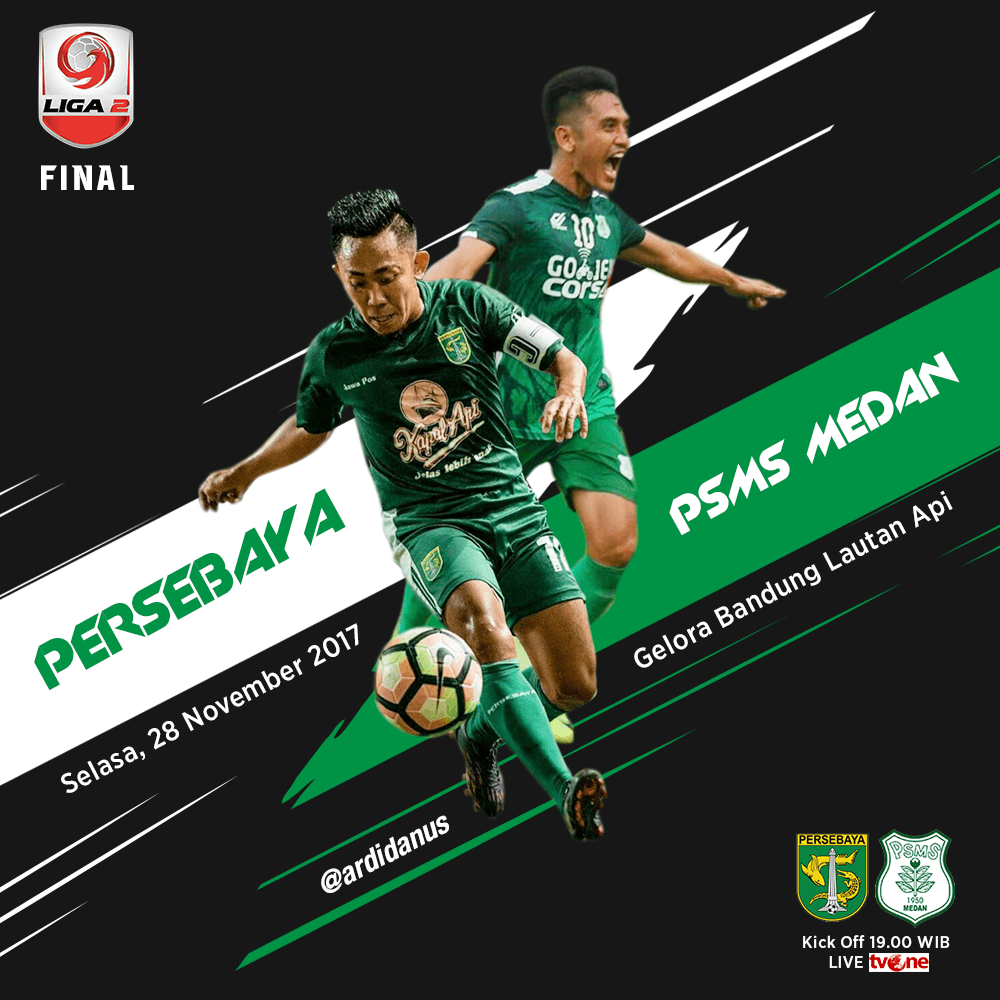 1000x1000 Match Poster Persebaya Surabaya vs PSMS Medan. FINAL LIGA 2, Phone