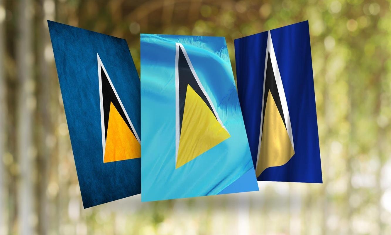 1340x800 Saint Lucia Flag Wallpaper for Android, Desktop