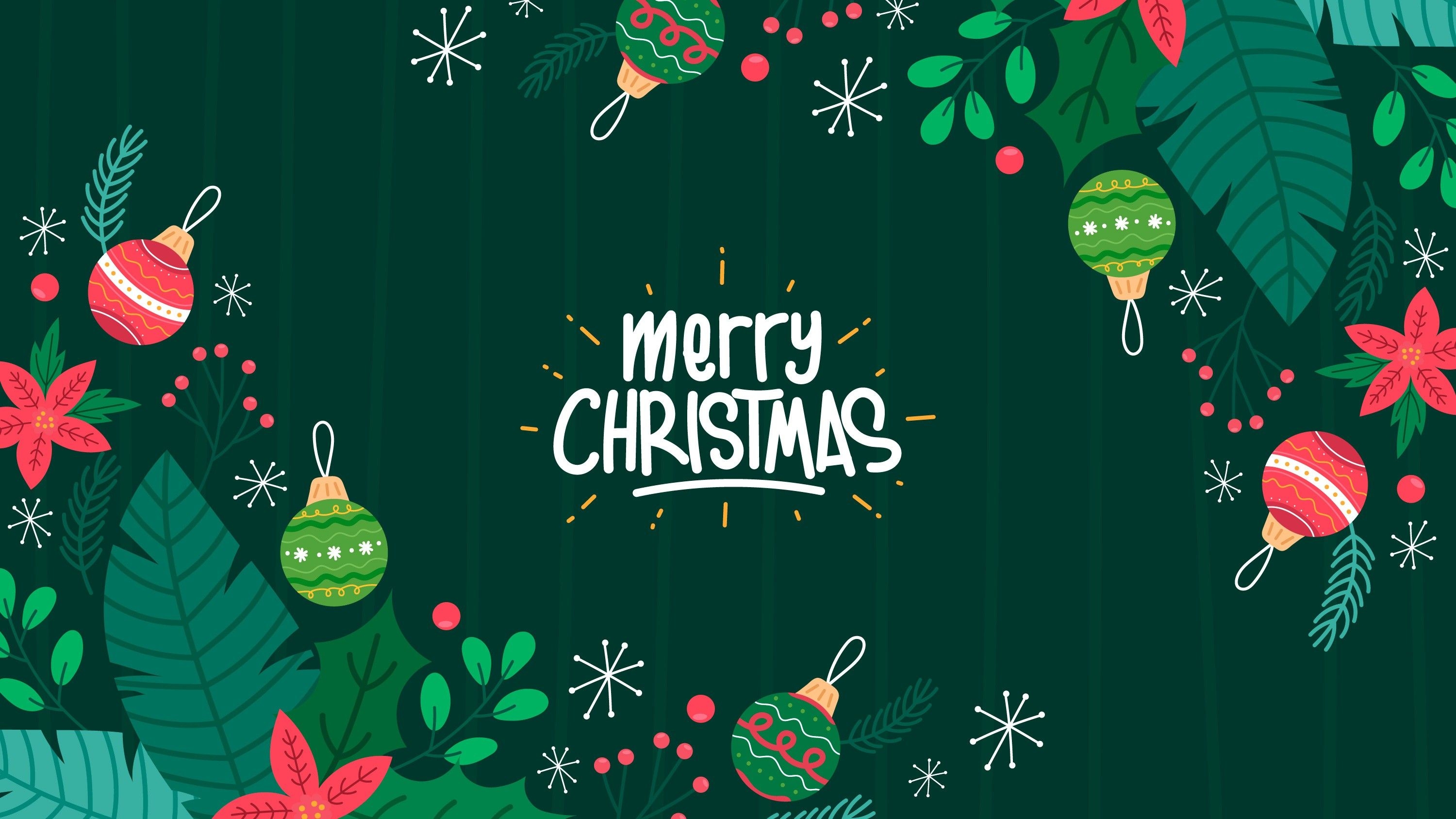 3000x1690 Merry Christmas 2019 Green Wallpaper, Desktop