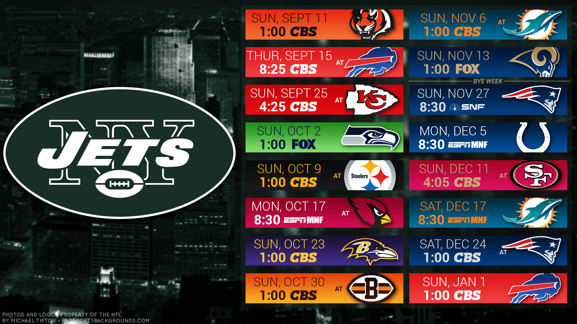 1920x1080 New York Jets 2016 HD Schedule Wallpaper, Desktop