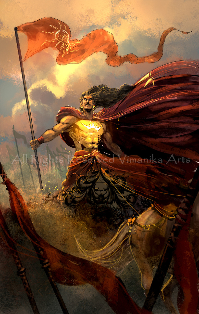 820x1280 Buy Karna in Mahabharata War Canvas Art Print by Artist Prints by Fizdi. Code:PRT_6900_40682 online in India, Phone