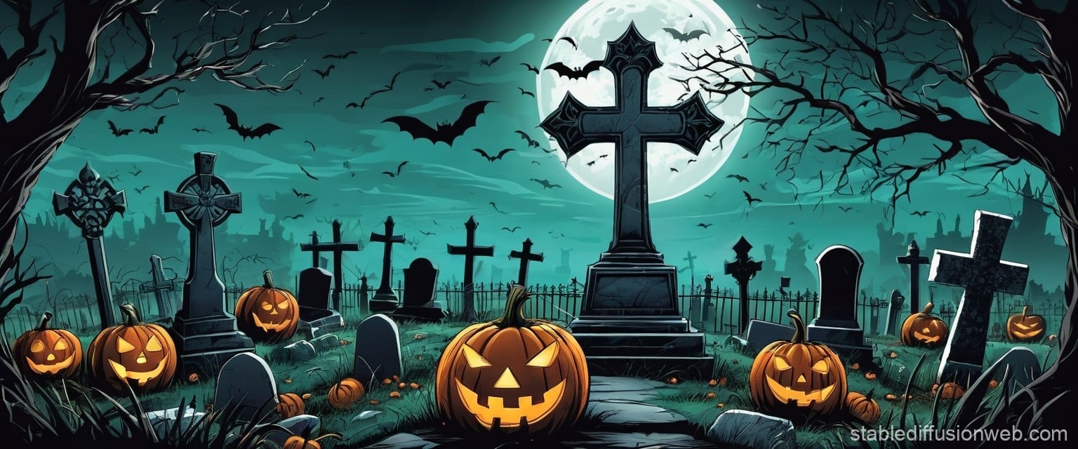 1540x640 Halloween Wallpaper Design. Stable, Dual Screen