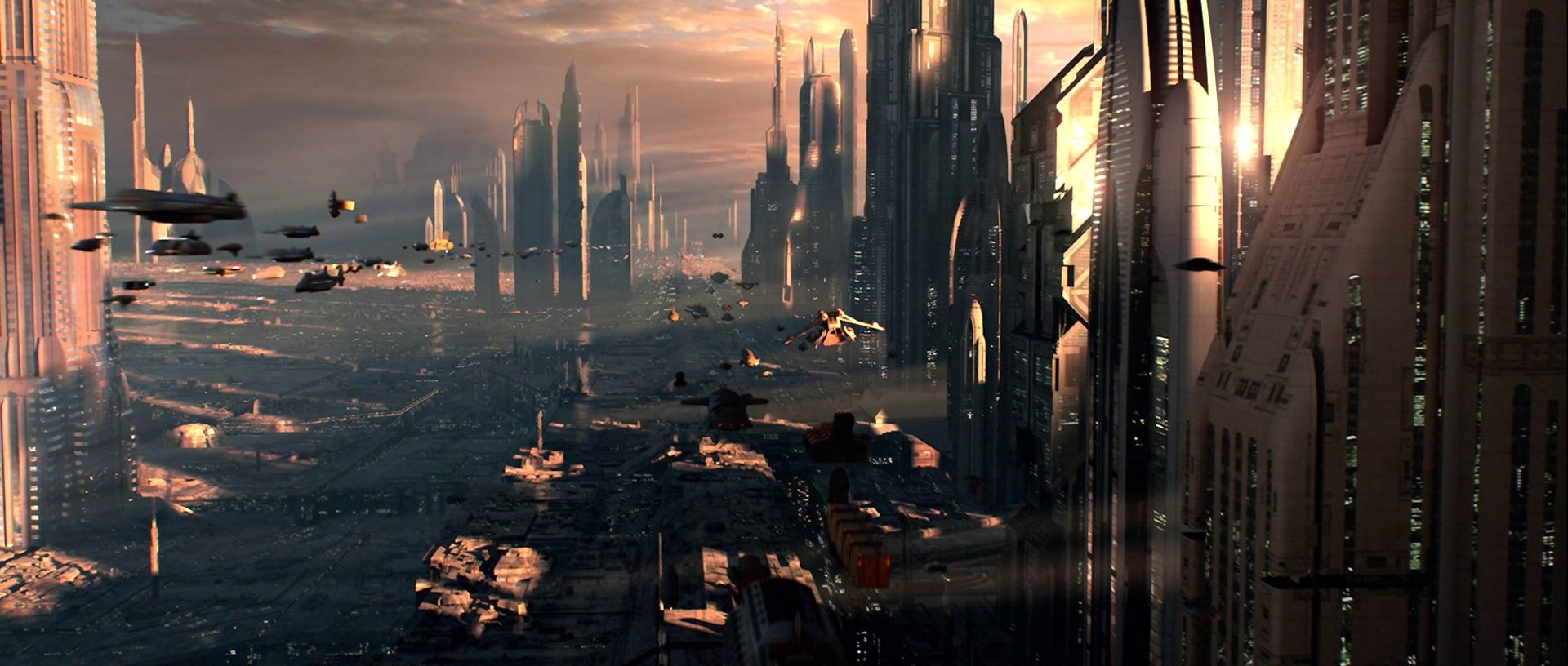 1920x820 Star Wars #Coruscant #futuristic P #wallpaper #hdwallpaper #desktop. Futuristic city, Star wars wallpaper, Star wars, Dual Screen