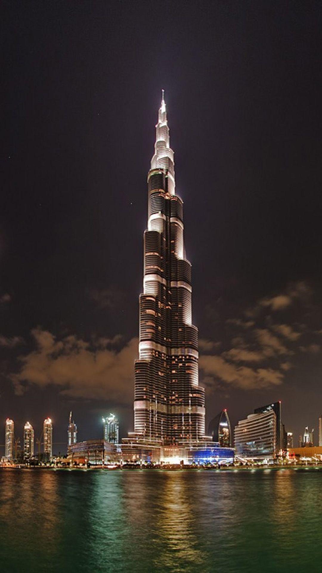 1080x1920 Burj Khalifa Tower At Night #iPhone #wallpaper. iPhone 6 8, Phone