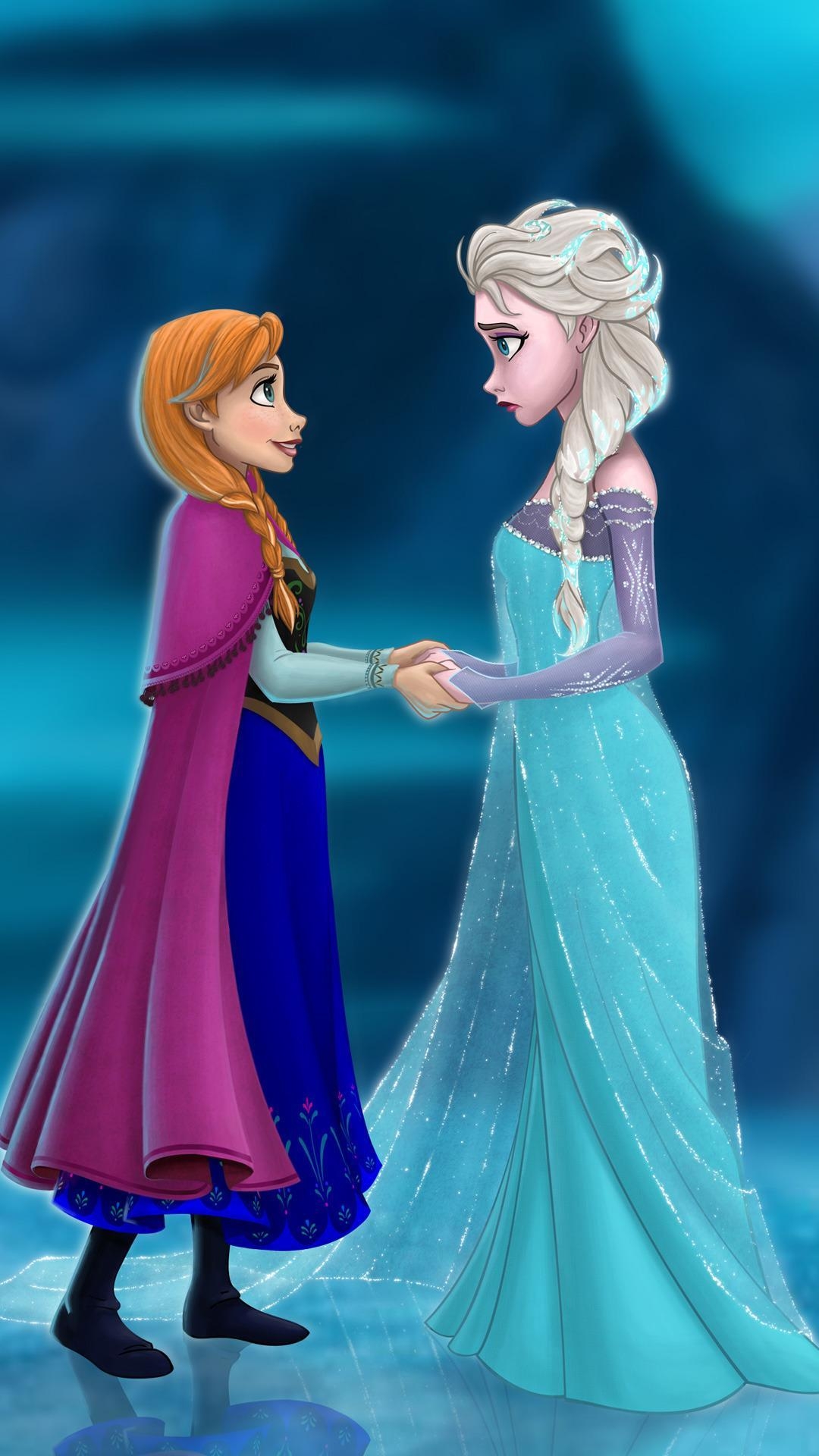 1080x1920 Frozen Wallpaper Anna and Elsa for Android, Phone