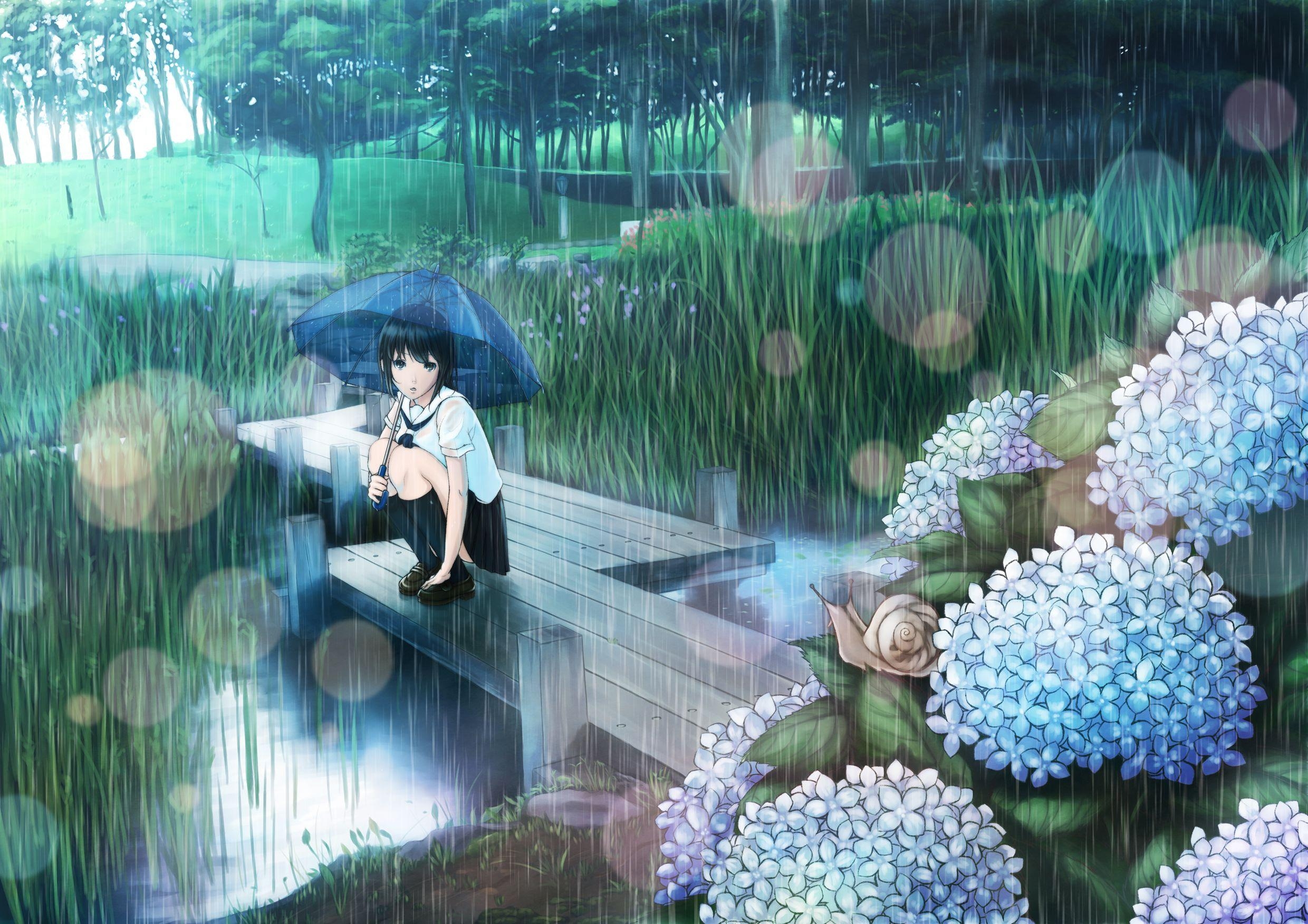 2480x1760 Anime Girl In Rain Wallpaperx1753, Desktop