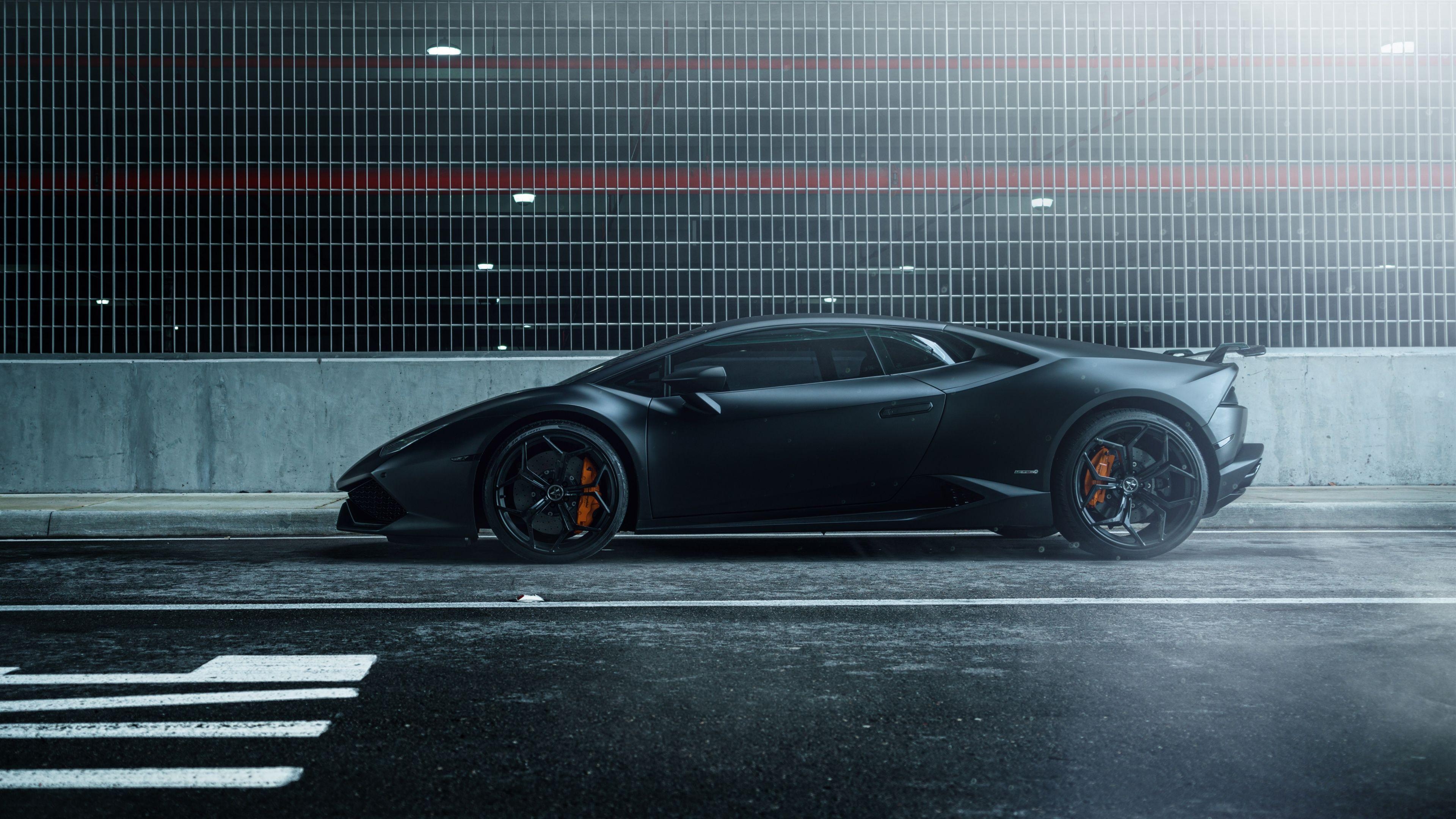 3840x2160 Lamborghini Huracan Vellano MC Matte Black 4K Wallpaper. HD Car, Desktop