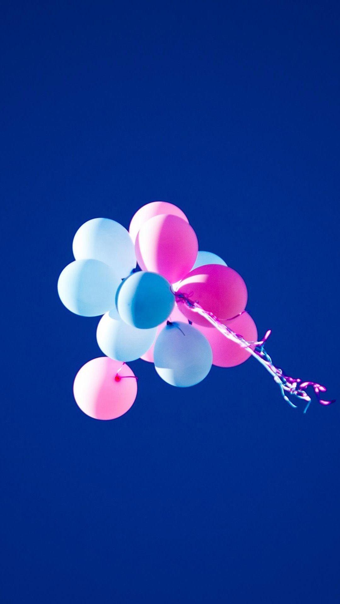 1080x1920 HD Balloons Blue Sky Pink Android Wallpaper free download, Phone