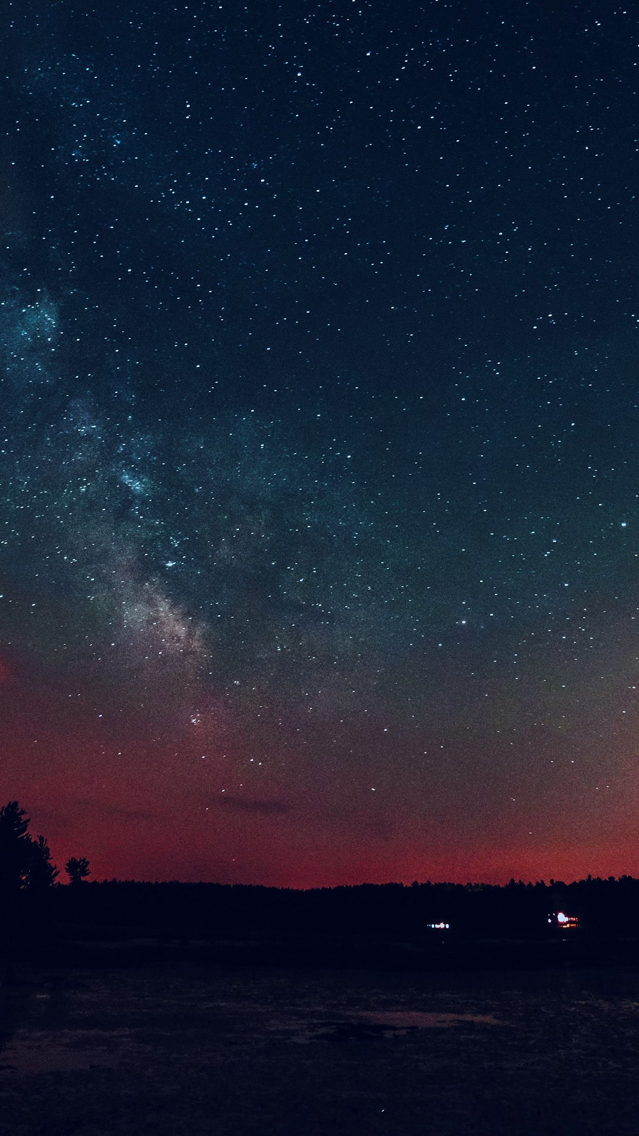 1250x2210 Night Sky Star Starry Romantic Red Wallpaper, Phone