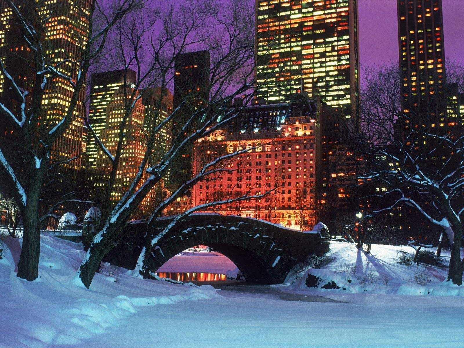 1600x1200 Download Snow Park New York Free Widescreen Christmas Wallpaper, Desktop