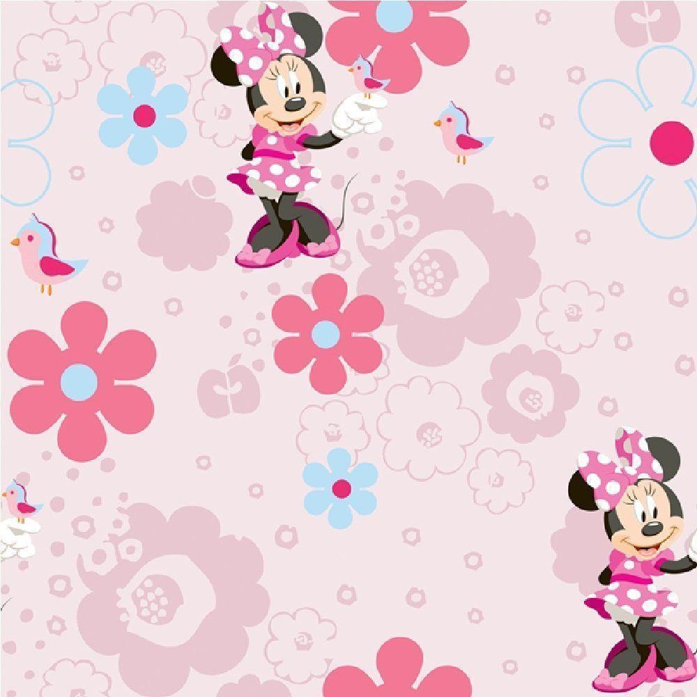 1000x1000 Disney Minnie Mouse Spring Walk Wallpaper 10m Roll Pink Bedroom 72199, Phone