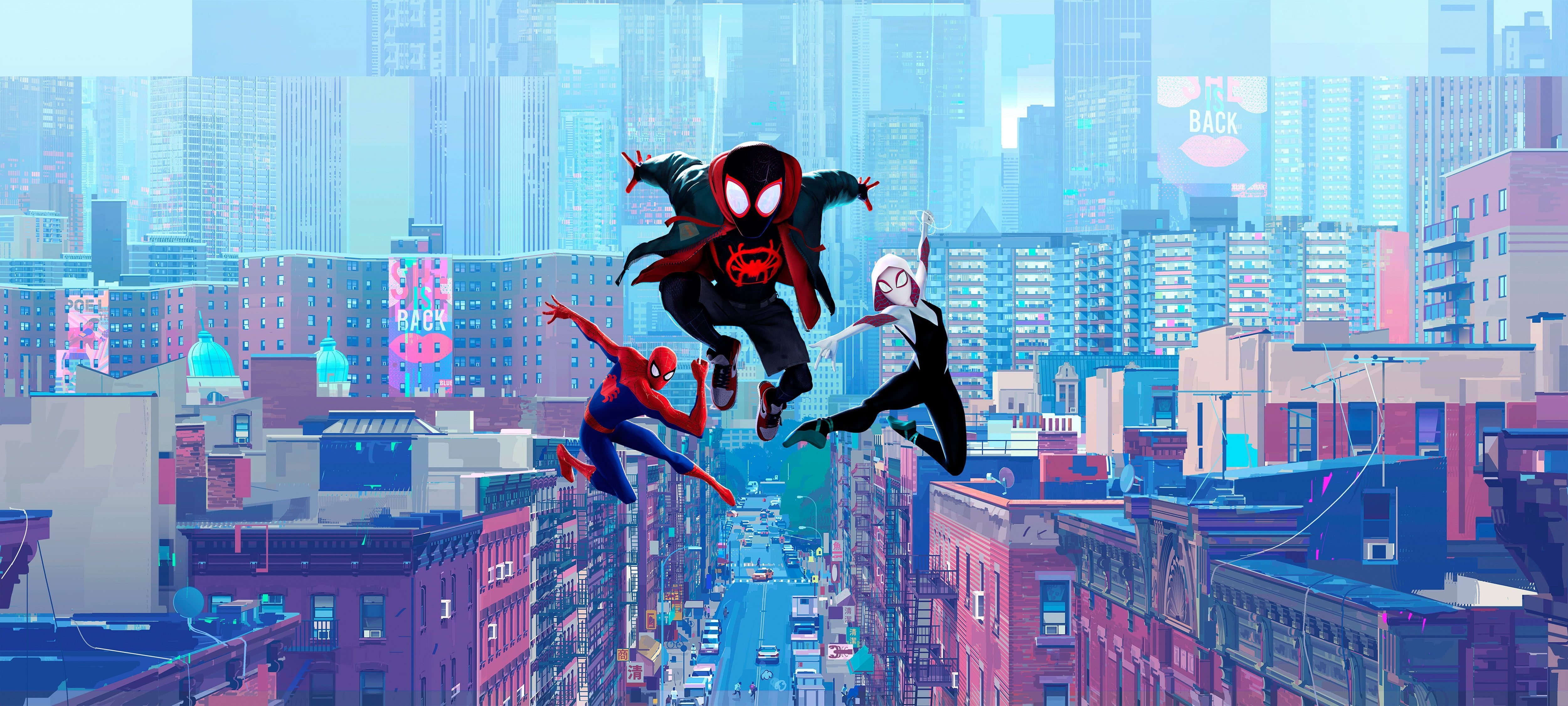 5000x2250 Spider Man: Into The Spider Verse Spider Gwen #Spider Man Comic Books #superhero #cyan K #wallpaper #hdwallpape. Spider Gwen, Spider Verse, Comic Book Wallpaper, Dual Screen