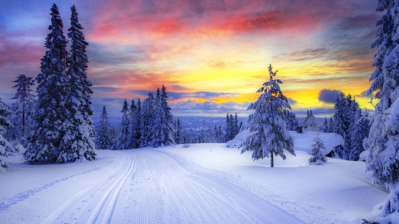 1370x770 Wallpaper Snow, Desktop