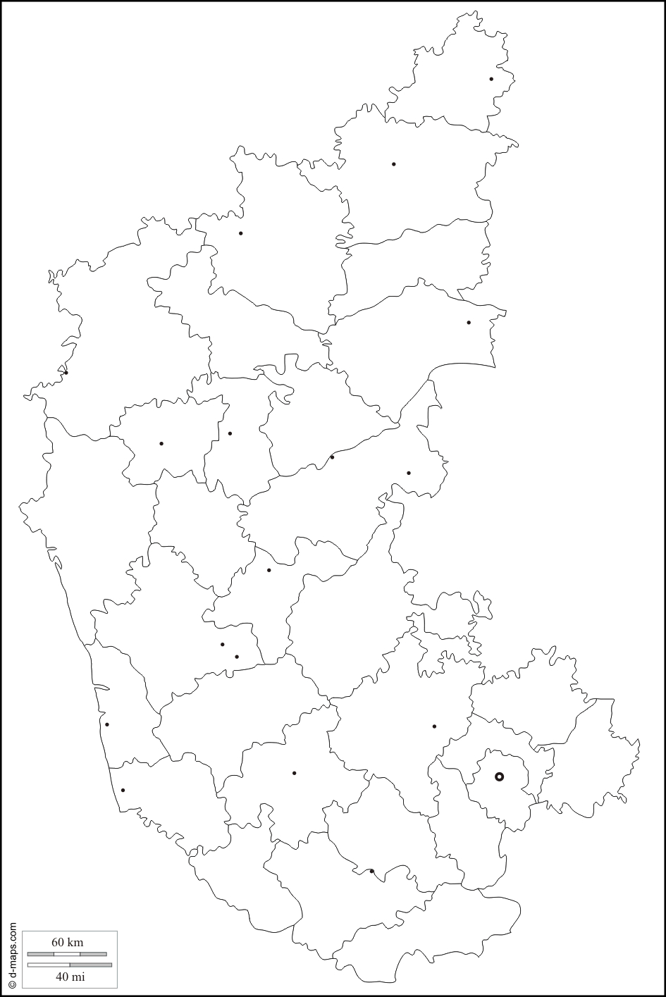 950x1420 Karnataka, free map, free blank map, free outline map, free base map, outline, districts, main cities (white). Map outline, Map, Free maps, Phone