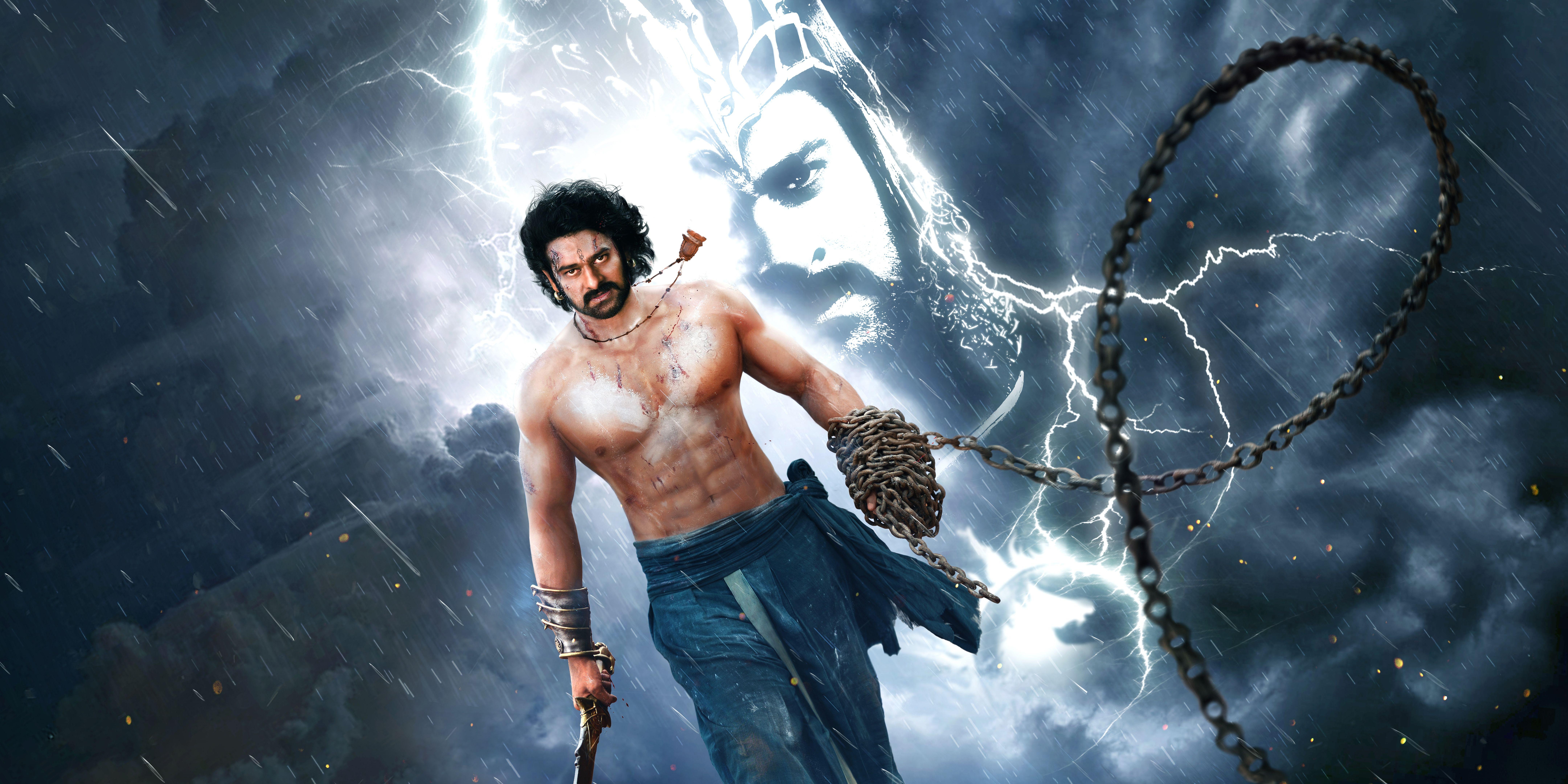 8640x4320 Wallpaper Prabhas, Baahubali 2: The Conclusion, 4K, 8K, Movies, Dual Screen