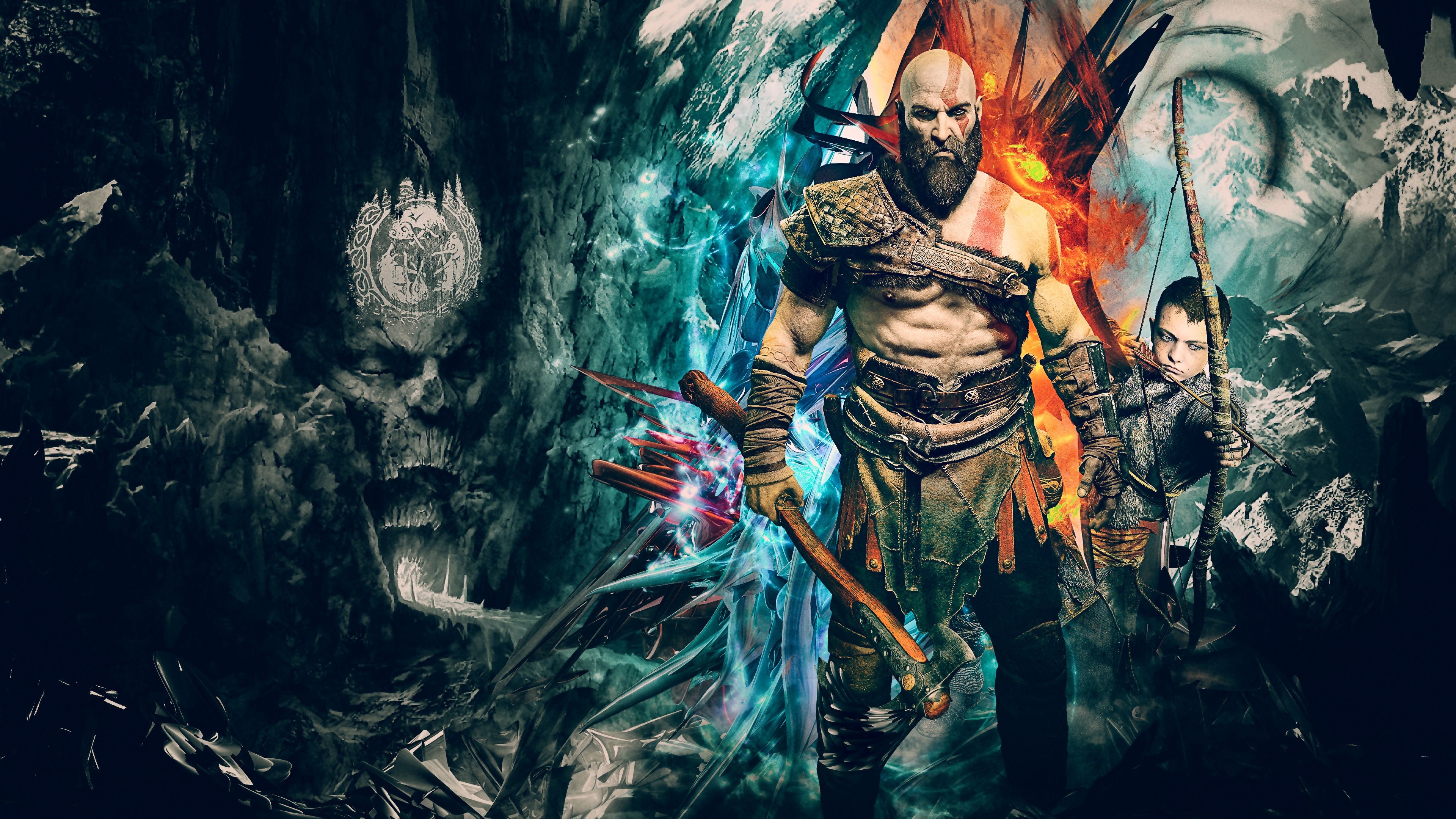 3840x2160 Wallpaper 4k Kratos God Of War 4k Artwork 4k Wallpaper, Artwork Wallpaper, Games Wallpaper, God Of War 4 Wallpaper, God Of War Wallpaper, Hd Wallpaper, Kr. Gods Of War, Artesanato Criativo, Desenho, Desktop