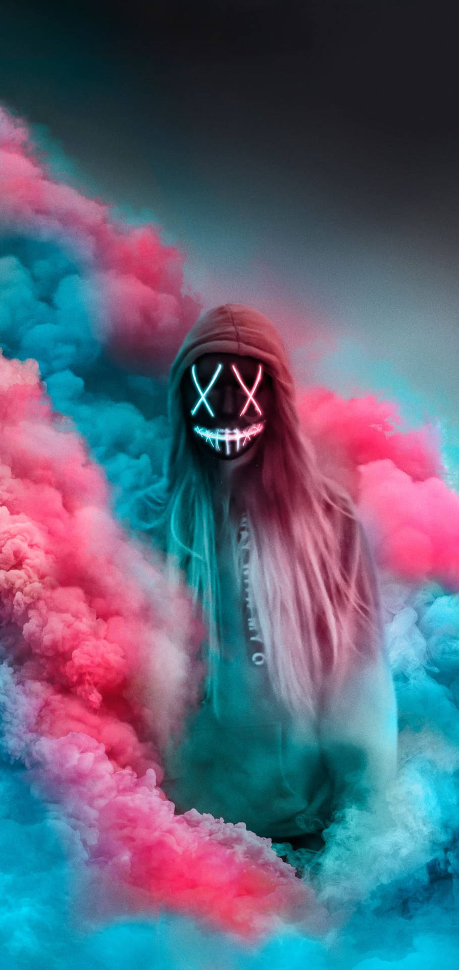 910x1920 Download Girl In Neon Mask iPhone 11 Wallpaper, Phone