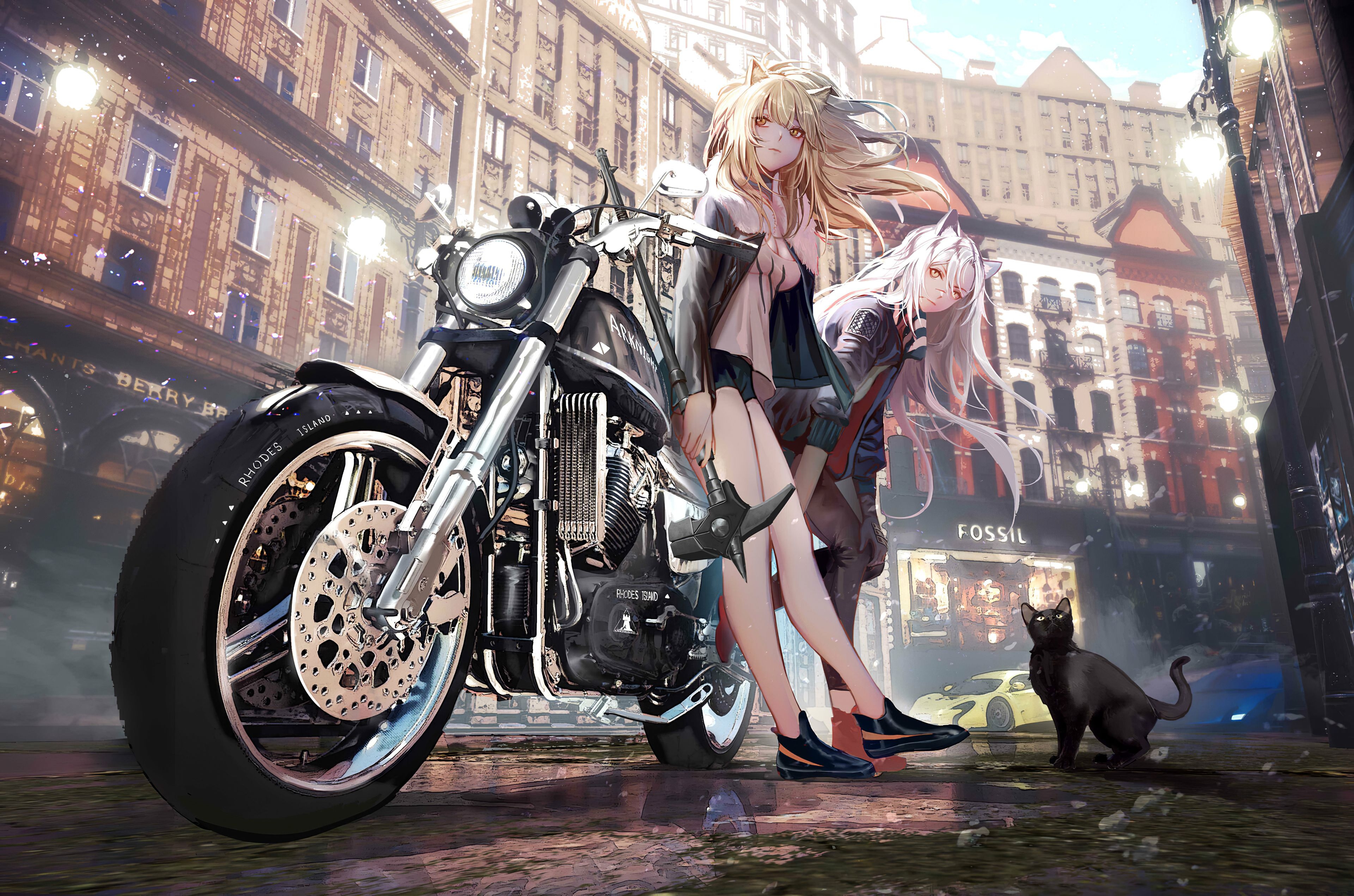 3840x2550 Asian Anime Girl With Bike Alongside.hdqwalls.com, Desktop