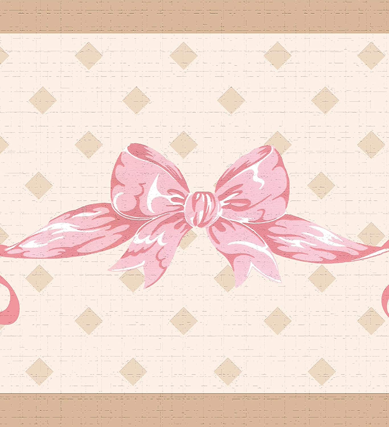 1370x1500 Dundee Deco DDAZBD9036 Peel and Stick Wallpaper Border Pink Bow Tie, Ribbons Wall Border Retro Design, 15 ft x 7 in (4.57m x 17.78cm), Self Adhesive, Phone