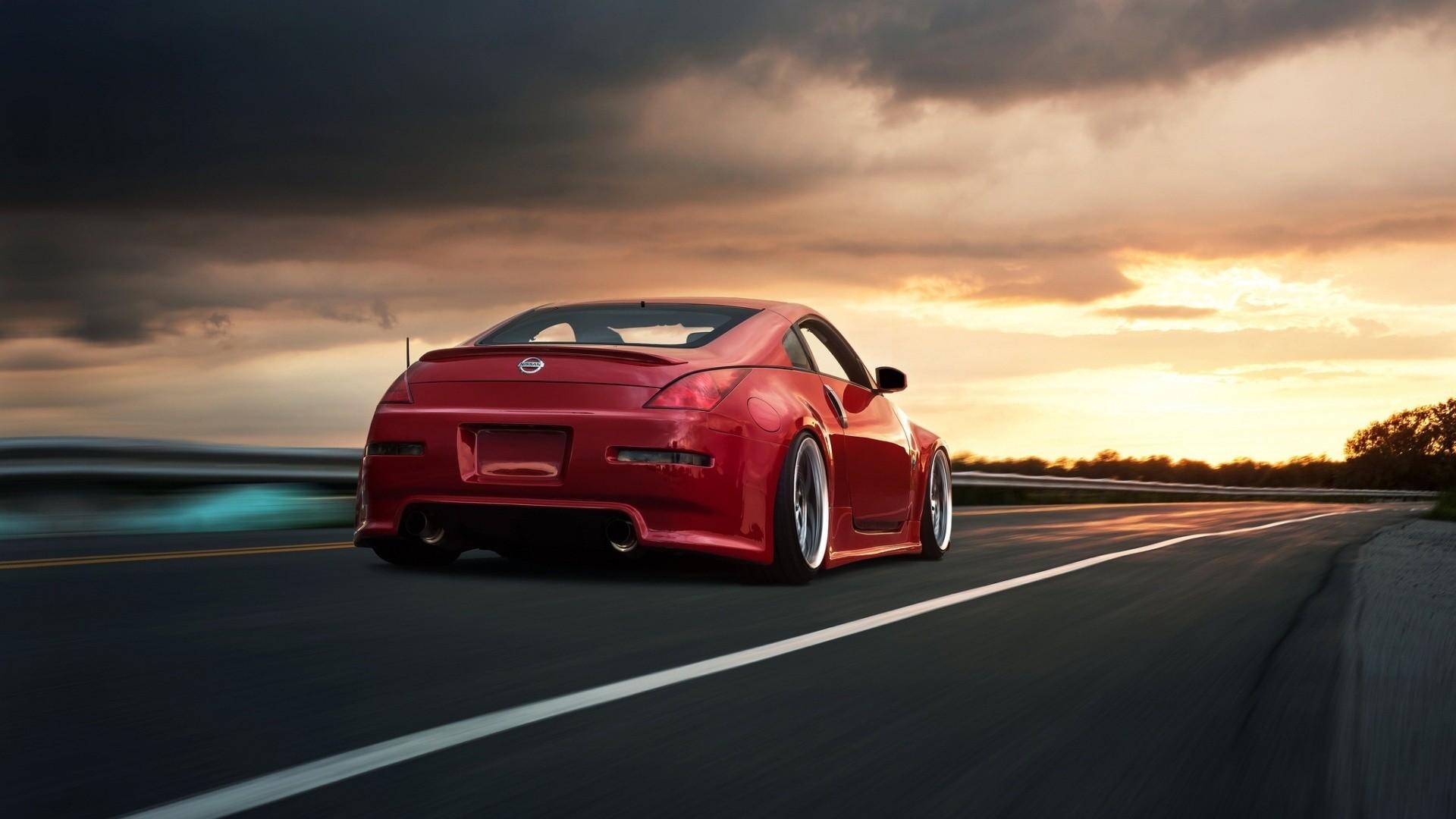 1920x1080 Wallpaper,  px, car, Nissan 350Z, red cars, Stance, Desktop