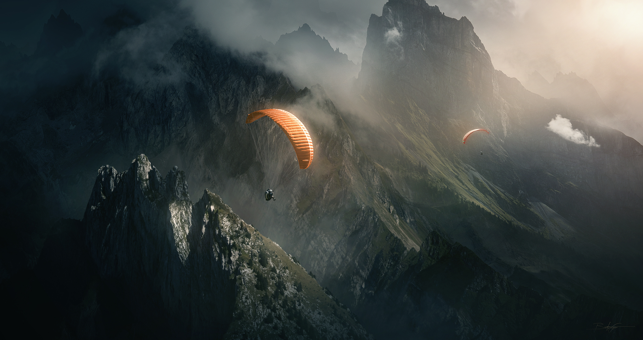 2100x1110 Skydiving HD Wallpaper, Desktop