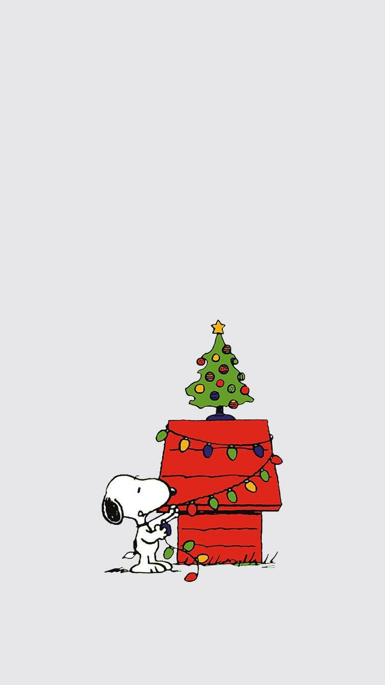 750x1340 Download Simple Cute Christmas iPhone Snoopy Wallpaper, Phone