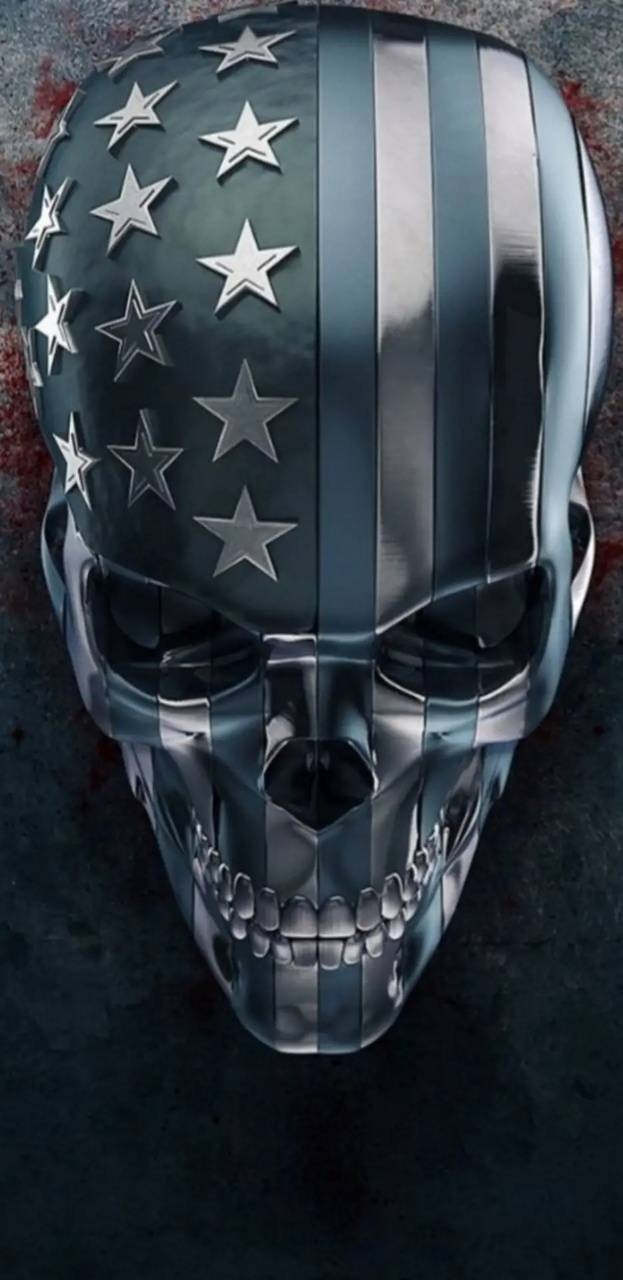 630x1280 Cool American Flag Skull Wallpaper HD New, Phone