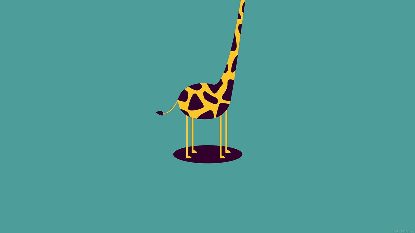 1370x770 wallpaper for desktop, laptop. giraffe cute blue minimal simple, Desktop