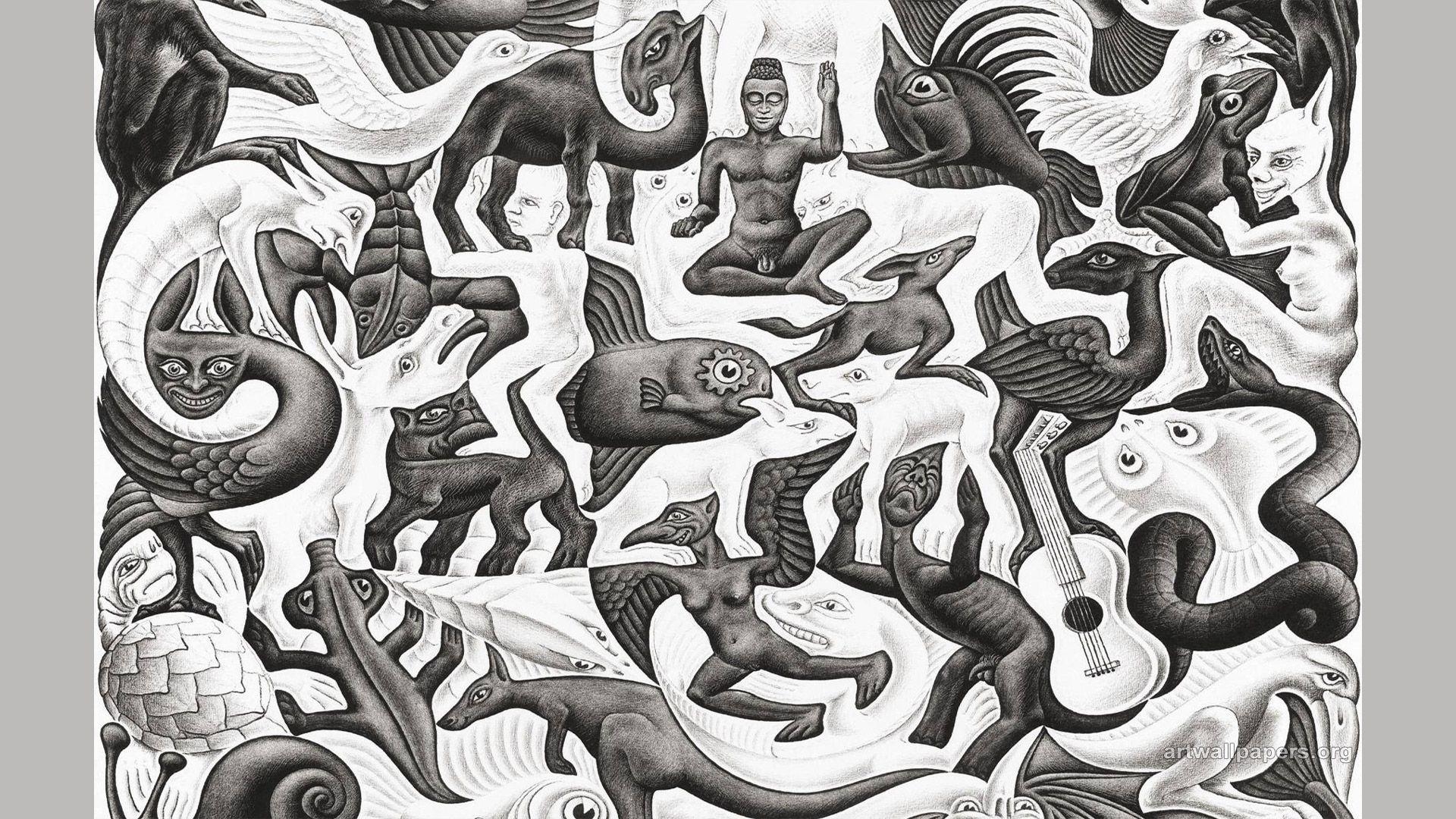 1920x1080 M. C. Escher Wallpaper, Art, Picture, Desktop, Background, Desktop