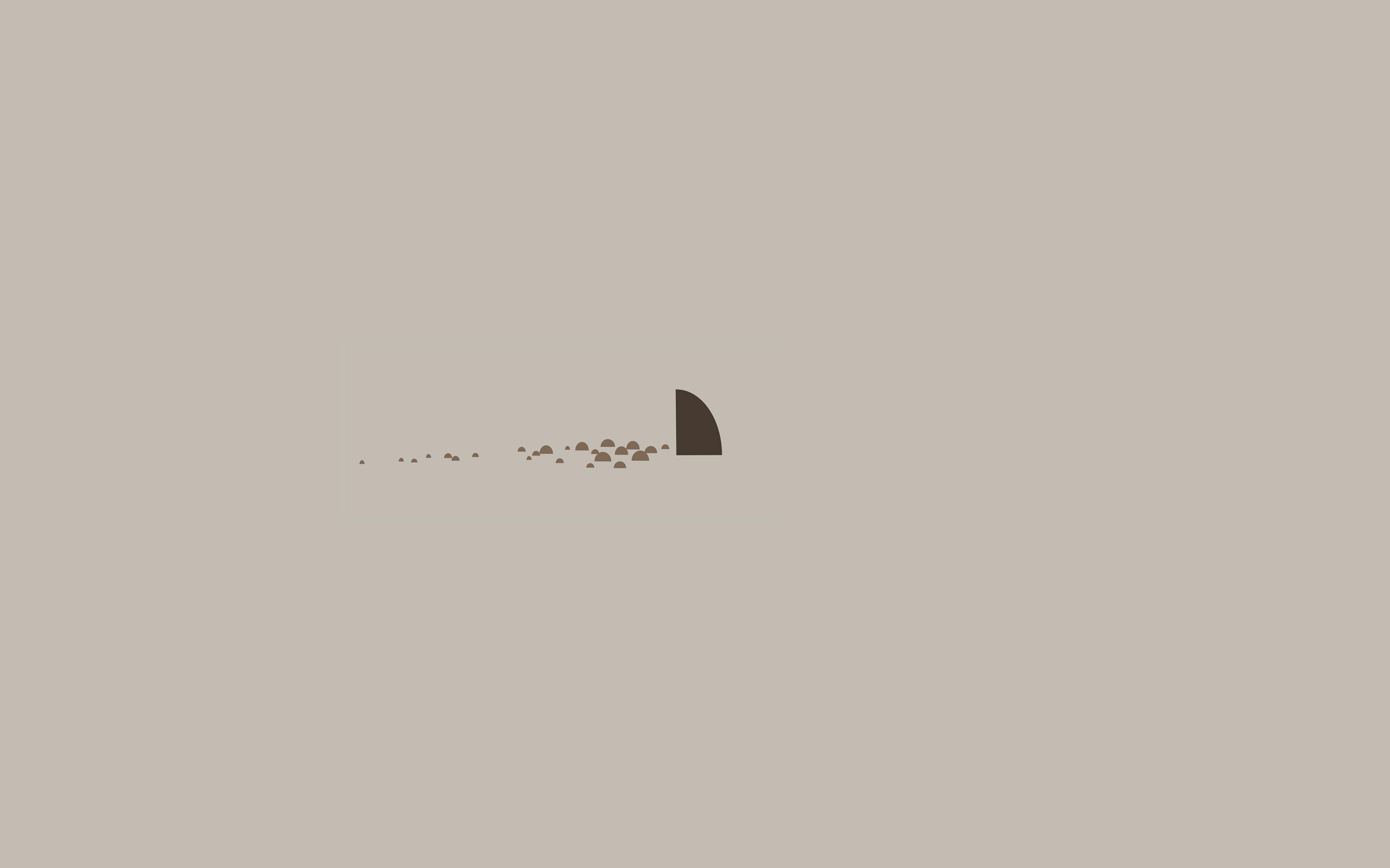 3840x2400 Minimal Simple Shark Sea Illust Art Cute Wallpaper, Desktop