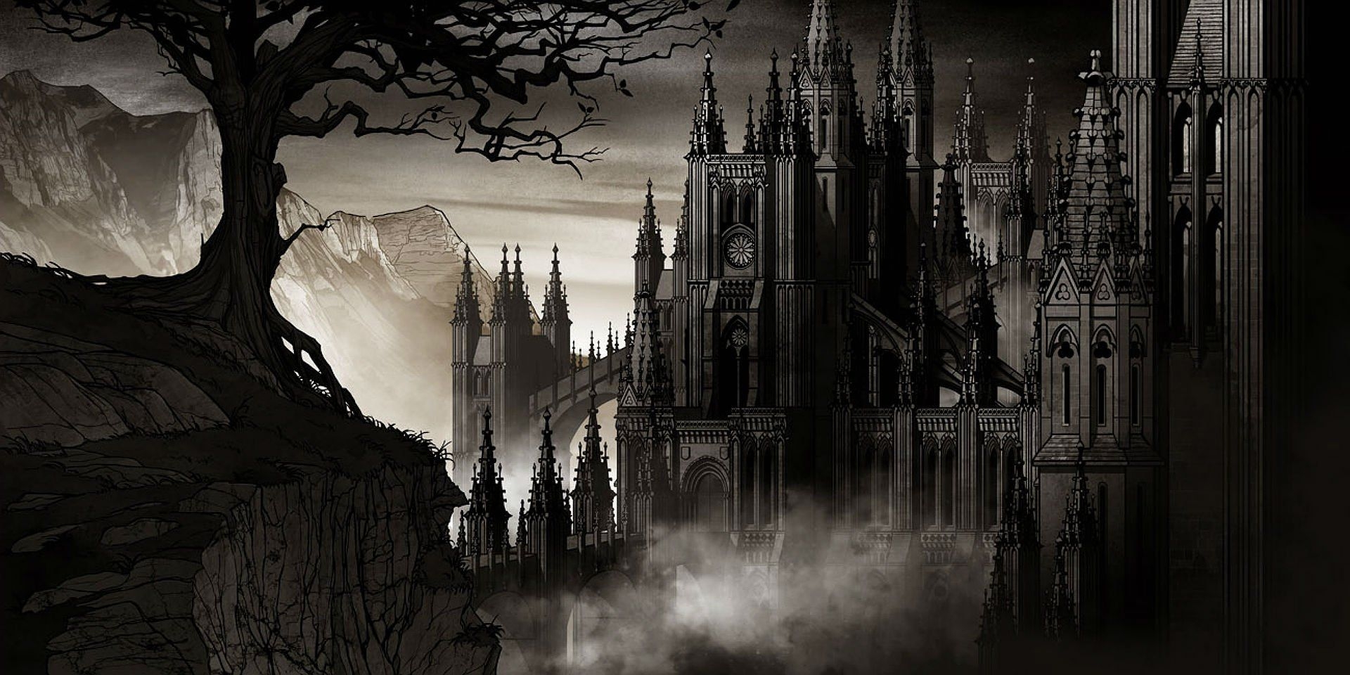 1920x960 Gothic Castle Wallpaper Free Gothic Castle Background, Dual Screen