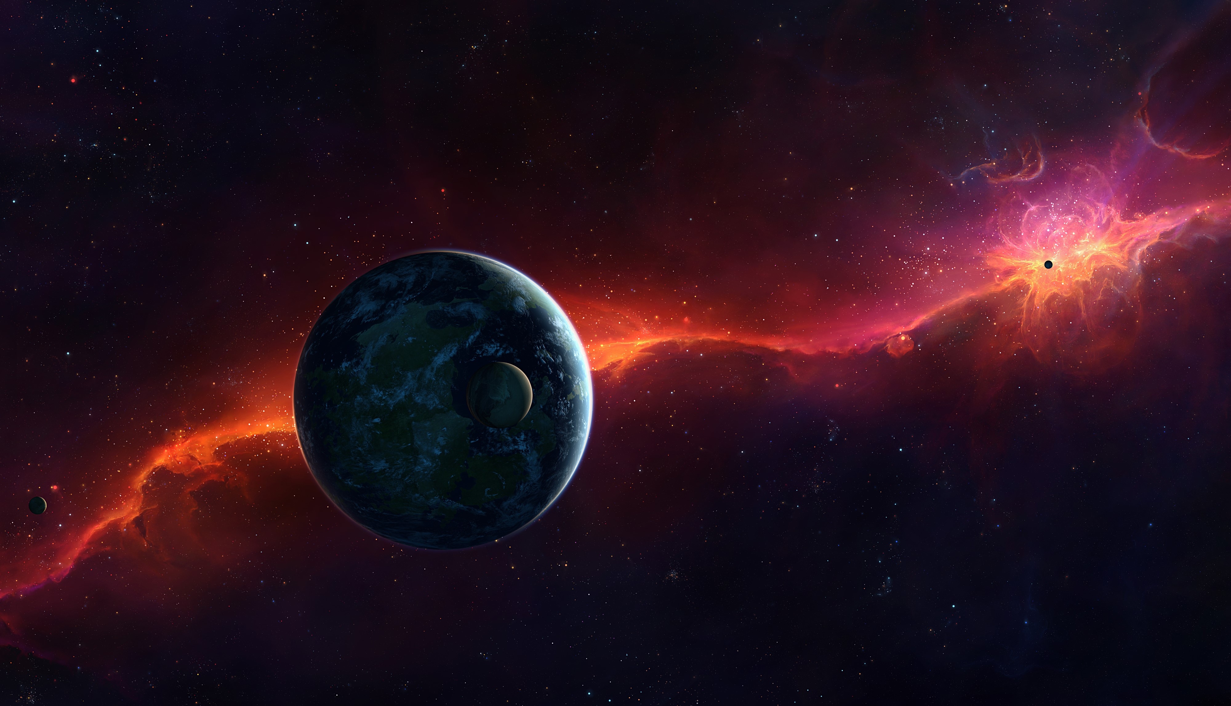 4000x2300 4K, digital art, astronomy, space art, Earth, space Gallery HD Wallpaper, Desktop