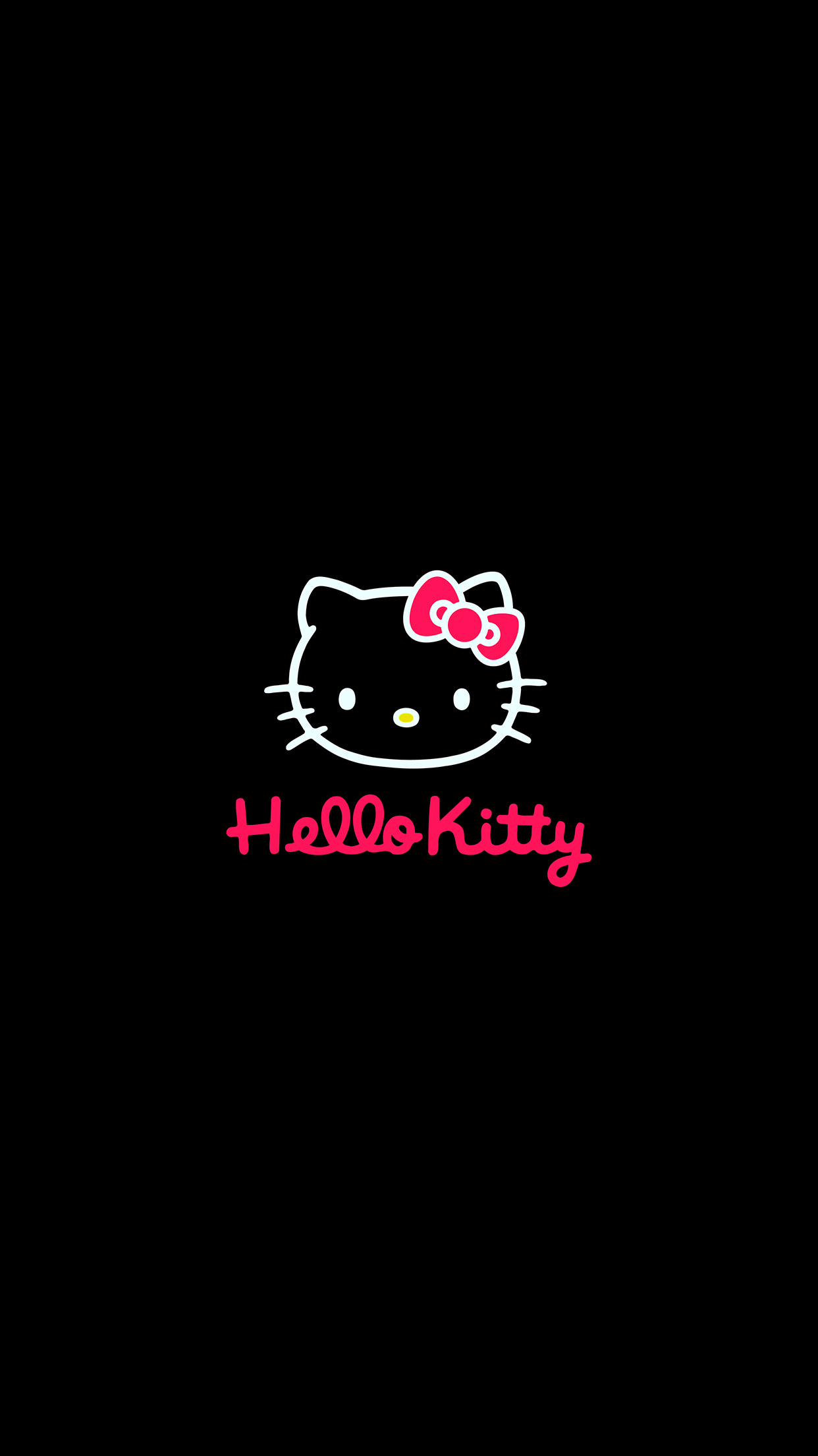 1250x2210 Hello Kitty Logo Art Cute Dark Wallpaper, Phone