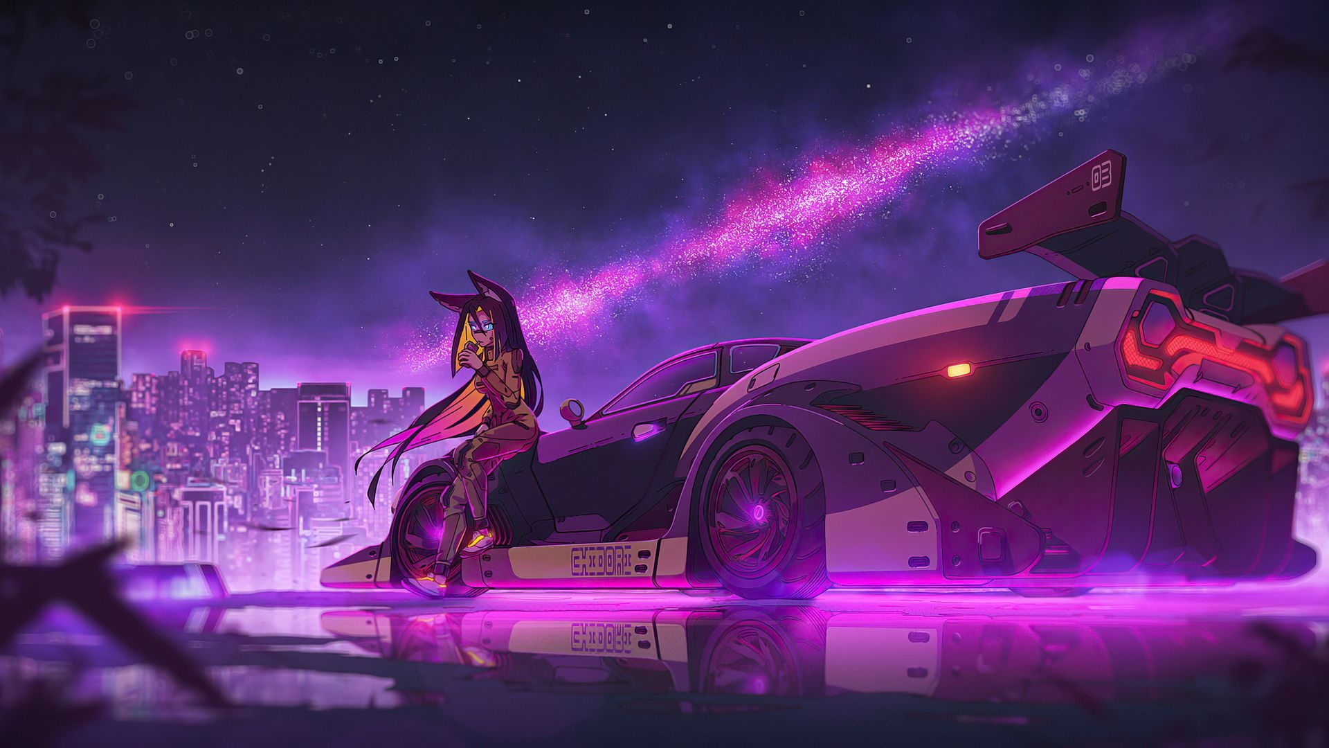 1920x1080 Anime Girl Cyberpunk Ride 4k Laptop Full HD 1080P HD 4k, Desktop