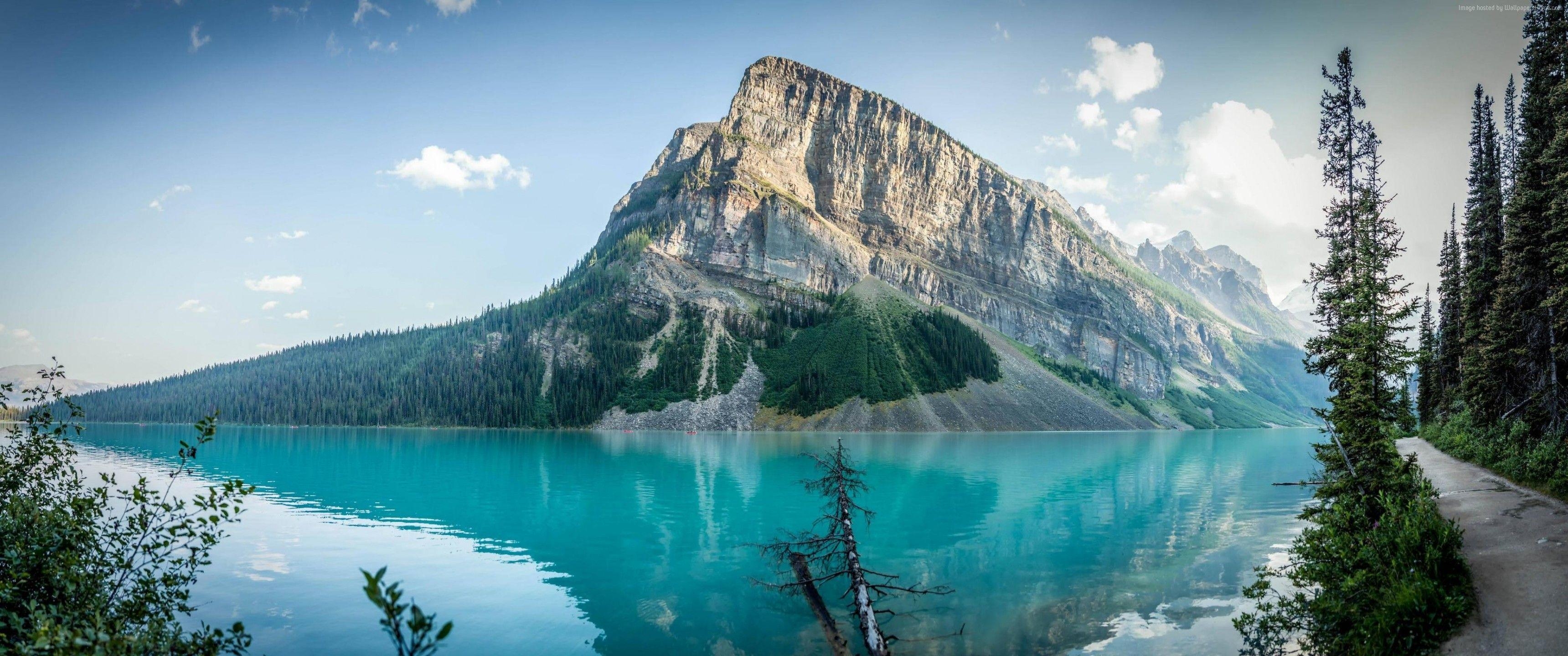 3440x1440 Lake Louise Sanada Travel Mountain, Dual Screen