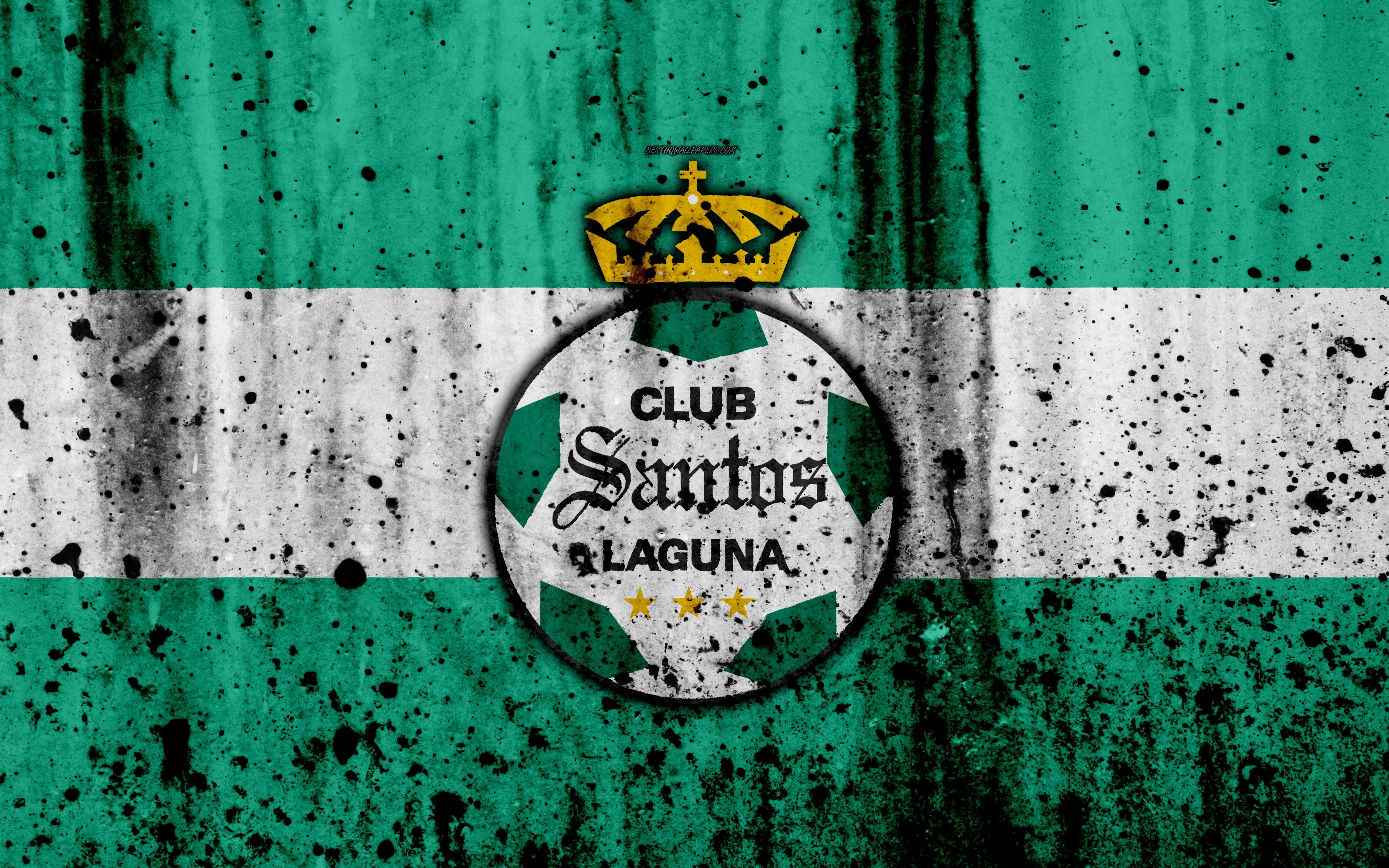 3840x2400 Download wallpaper 4k, FC Santos Laguna, grunge, Liga MX, soccer, Desktop