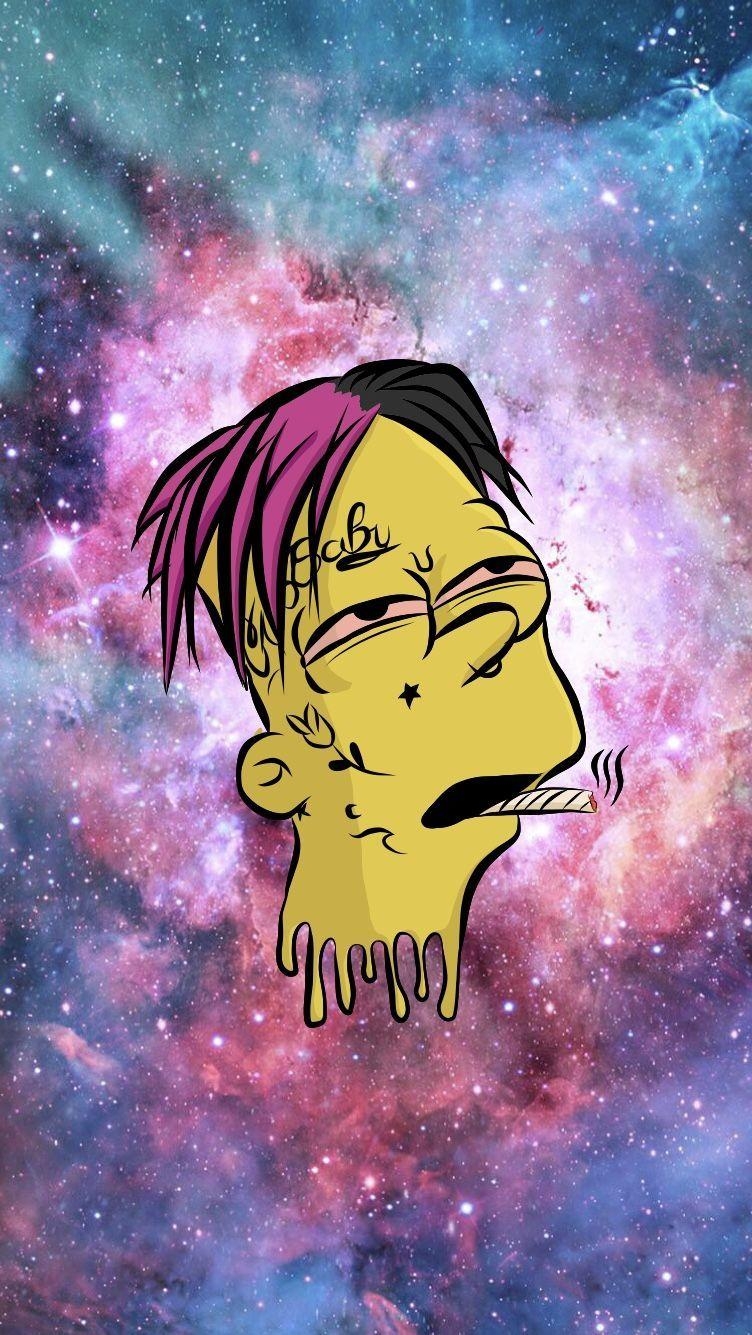 760x1340 Lil Peep Bart Simpson Cartoon IPhone Wallpaper. Rapper cartoons, Phone